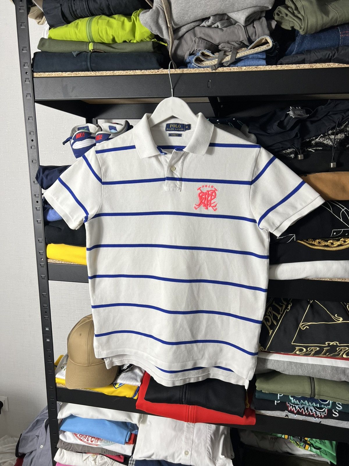 🔵 Polo Ralph Lauren Striped Custom Fit Polo — Size M
