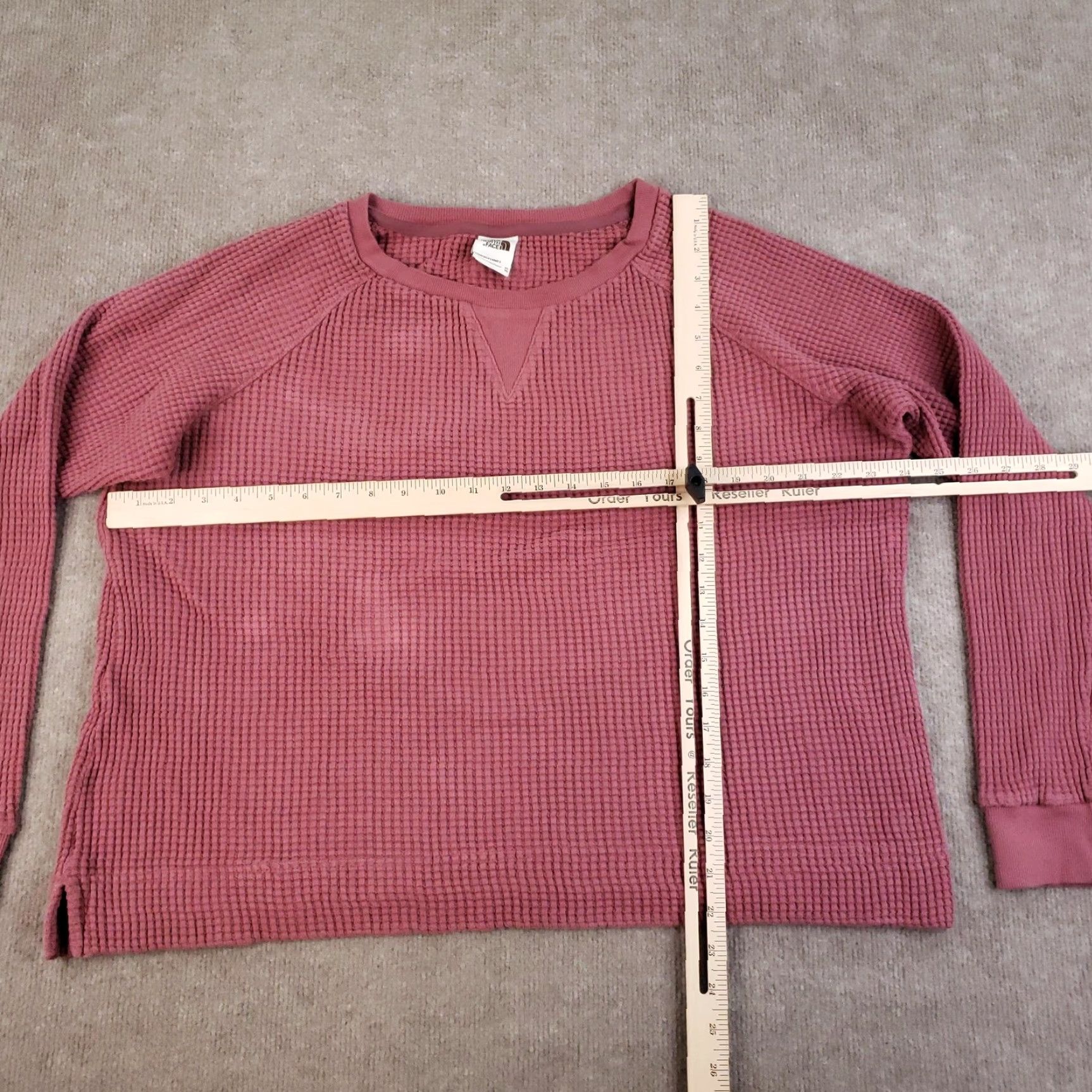The North Face The North Face Sweater Women XL Pink Outerlands Waffle Knit Pullover Long Sleeve Crew Neck Thermal All Seasons Size XL / US 12-14 / IT 48-50 - 2 Thumbnail