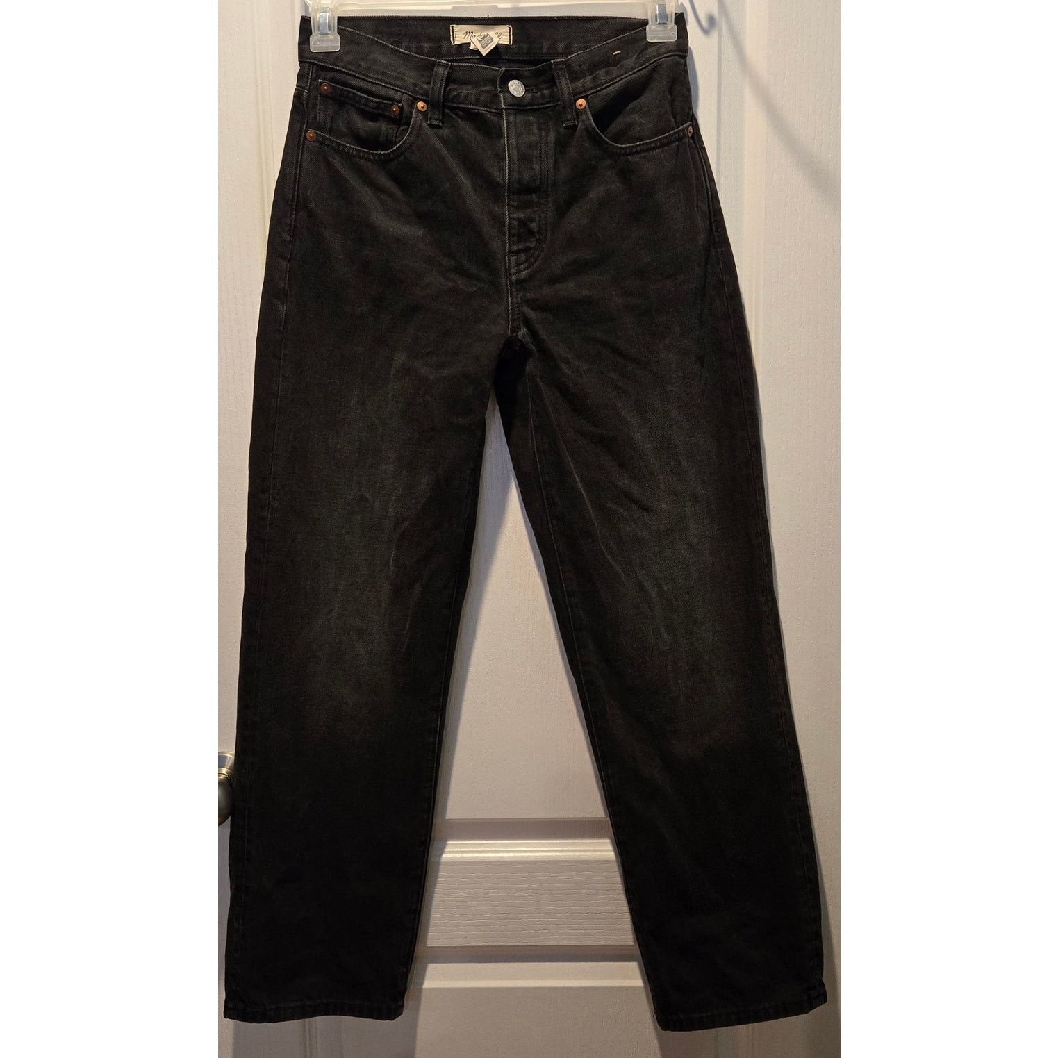 Madewell Madewell Low Slung Straight Button Fly Jeans Black Kent 24 Size 24" / US 00 / IT 34 - 1 Thumbnail