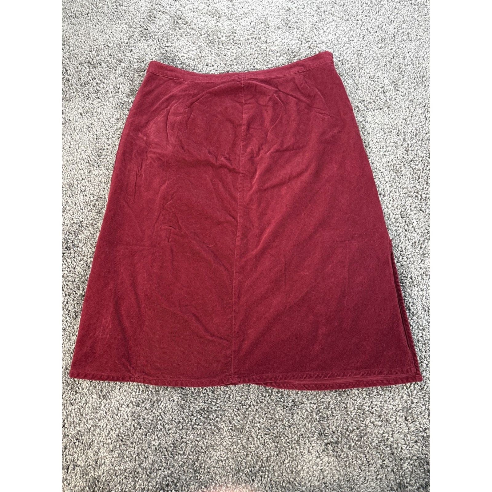 Vintage VINTAGE St. John's Bay Corduroy Skirt Womens 22W Maroon Red Fall Knee Length Flare Preppy Size 40" / US 18 - 5 Thumbnail