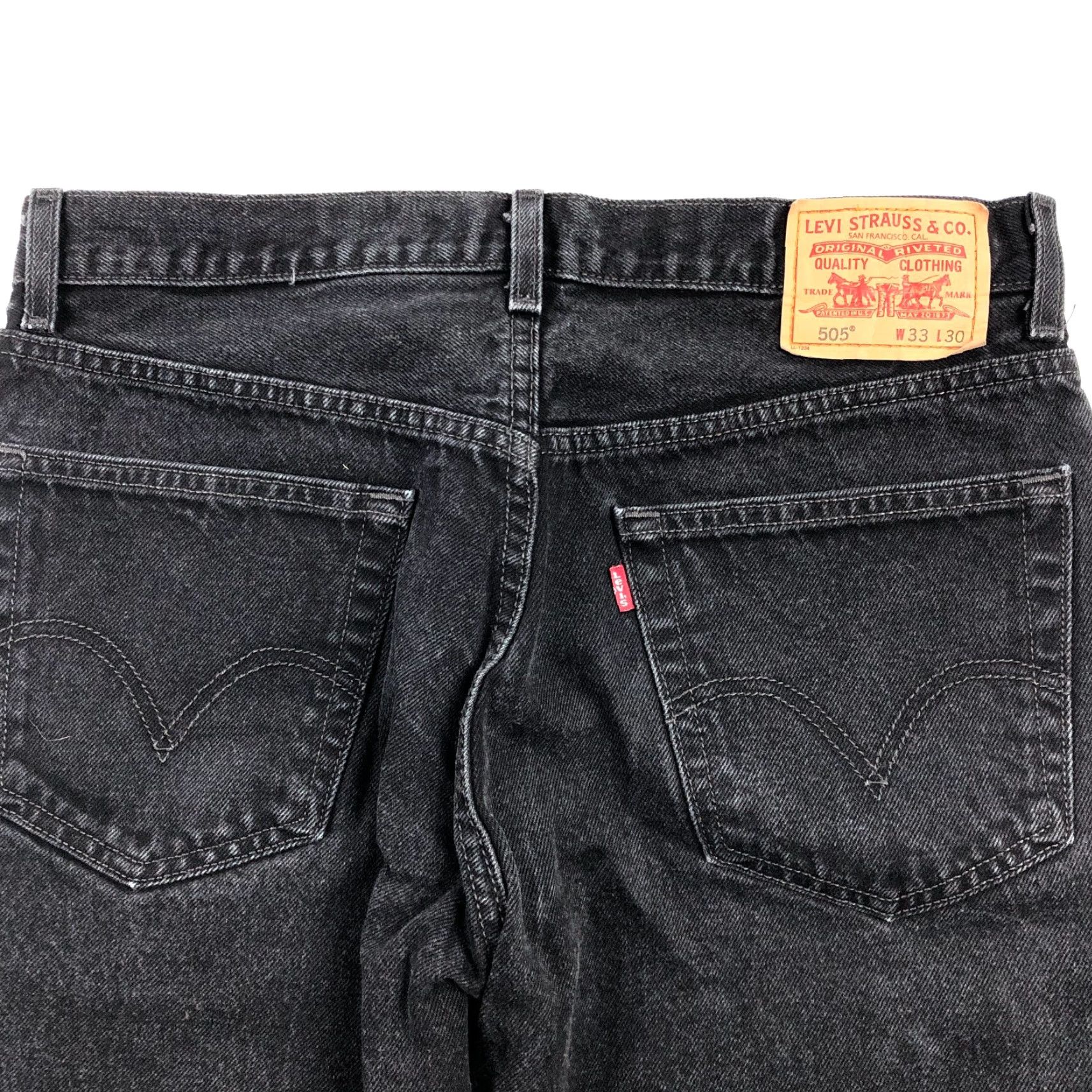 Levi's VINTAGE Levi's Jeans Mens 34x34 Black 505 American Denim Pants Straight Boots Regular Mens Size US 33 - 4 Thumbnail