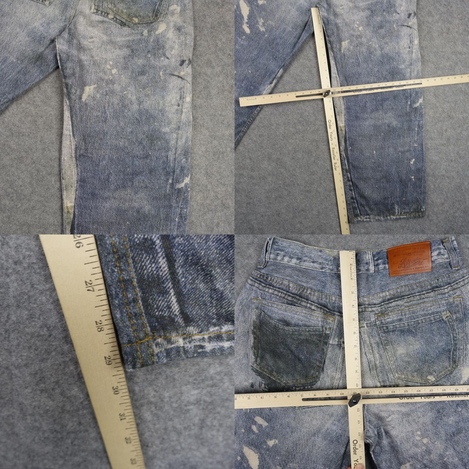 Vintage Aelfric Eden Jeans Womens Wide-Leg 28 Blue High Rise 5-Pocket Denim VT Y2K Noise Embroidered Logo Paint Splatter Size 28" / US 6 / IT 42 - 10 Thumbnail