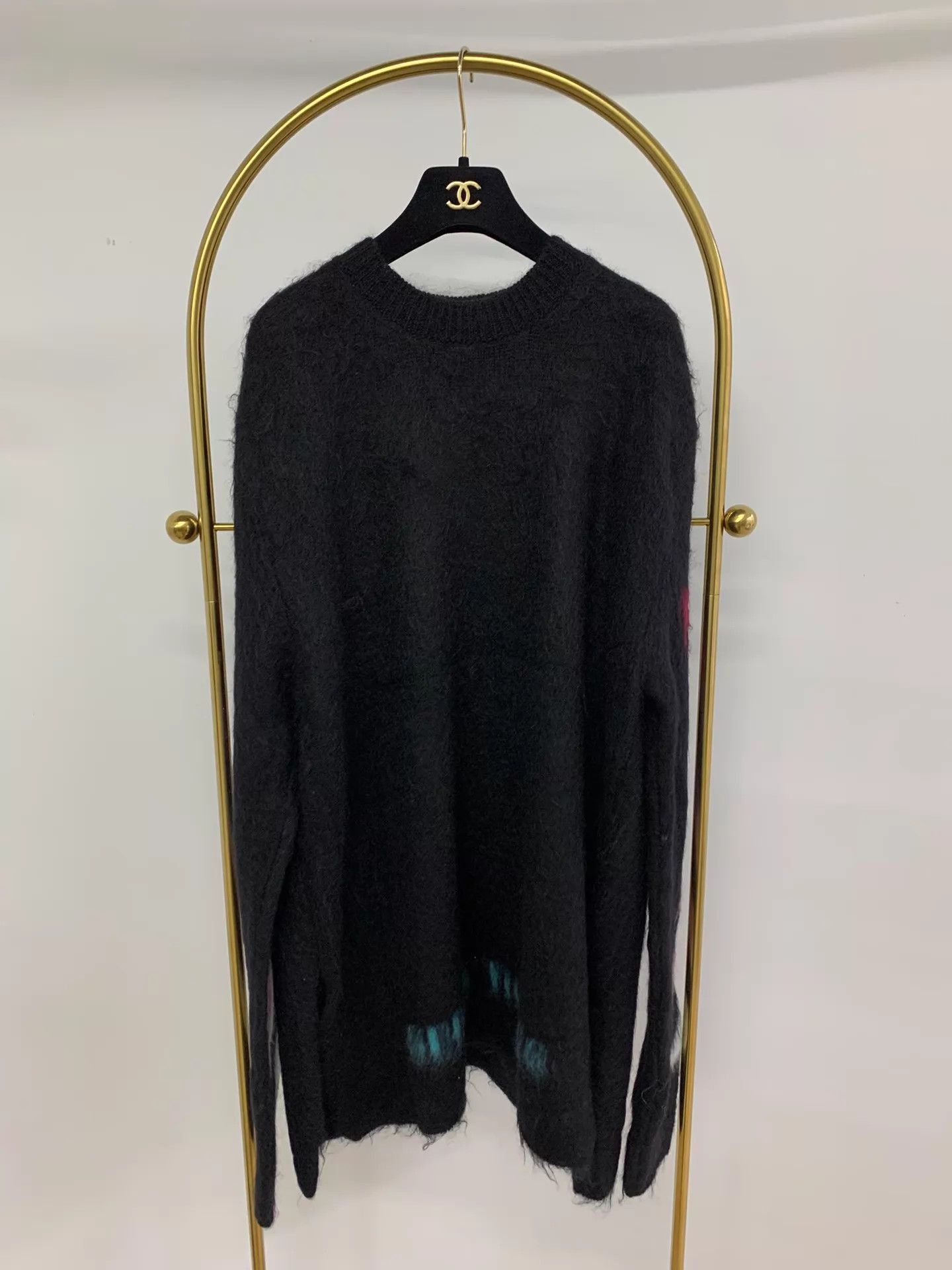 Off-White Black Knit Sweater with Distressed Accents - Size S Size US S / EU 44-46 / 1 - 1 Thumbnail