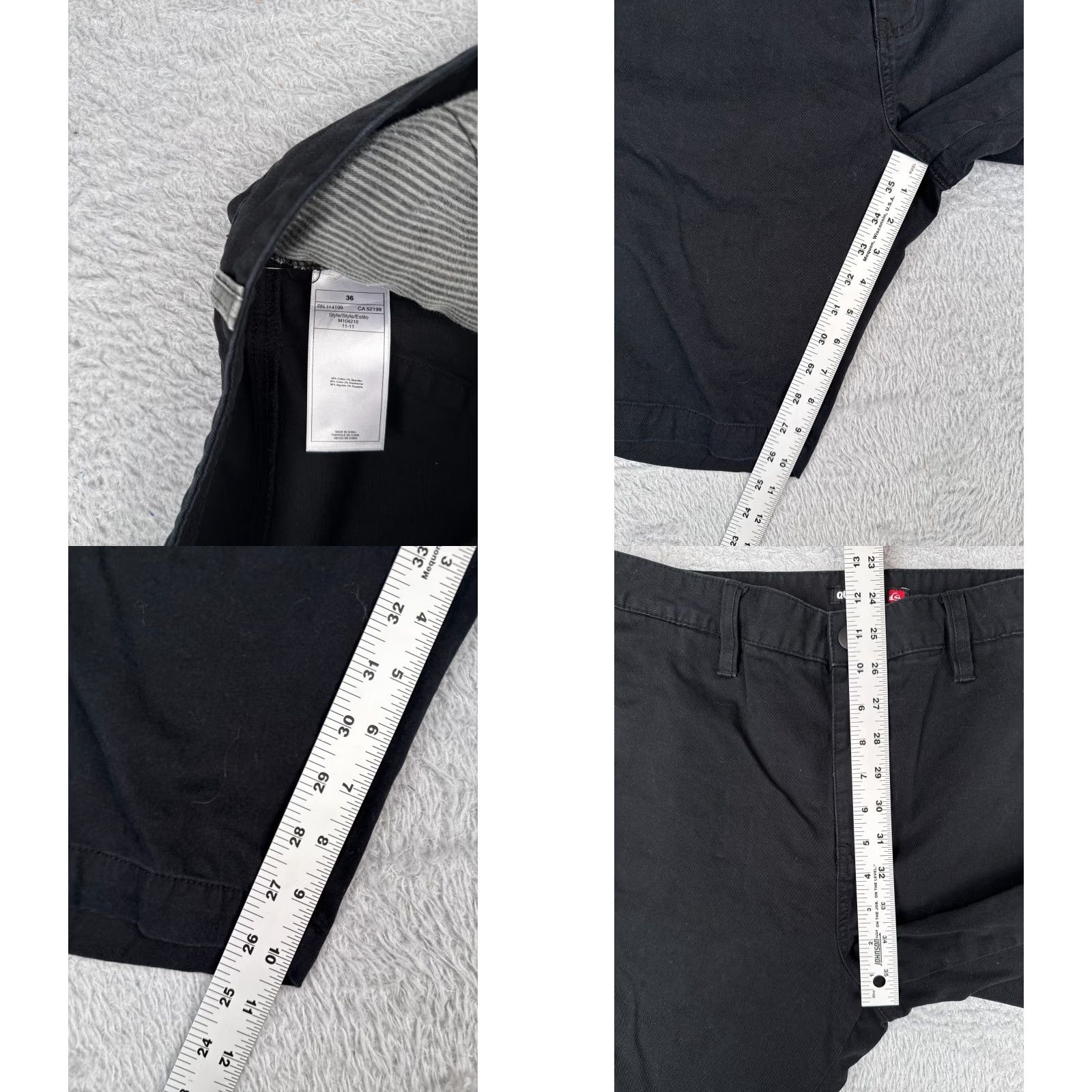 Quiksilver Quiksilver Shorts Men 36 Black Cotton Blend Twill Chino Skate Beach Casual 36x10 Size US 36 / EU 52 - 8 Thumbnail