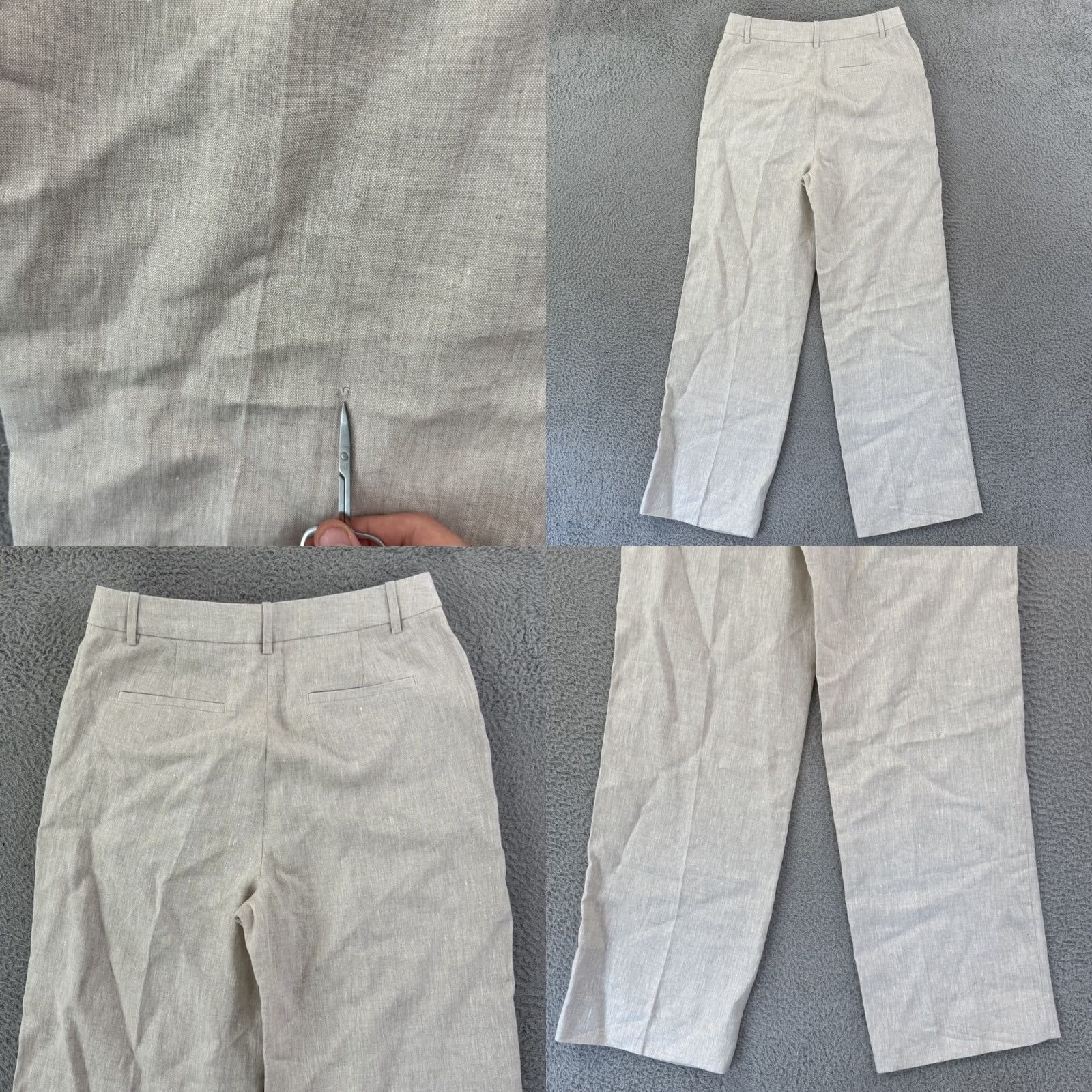 Banana Republic Banana Republic Pants Womens 2 Red Trouser Ivory Linen High Waist Pleated Wide Leg Size 26" / US 2 / IT 38 - 8 Thumbnail