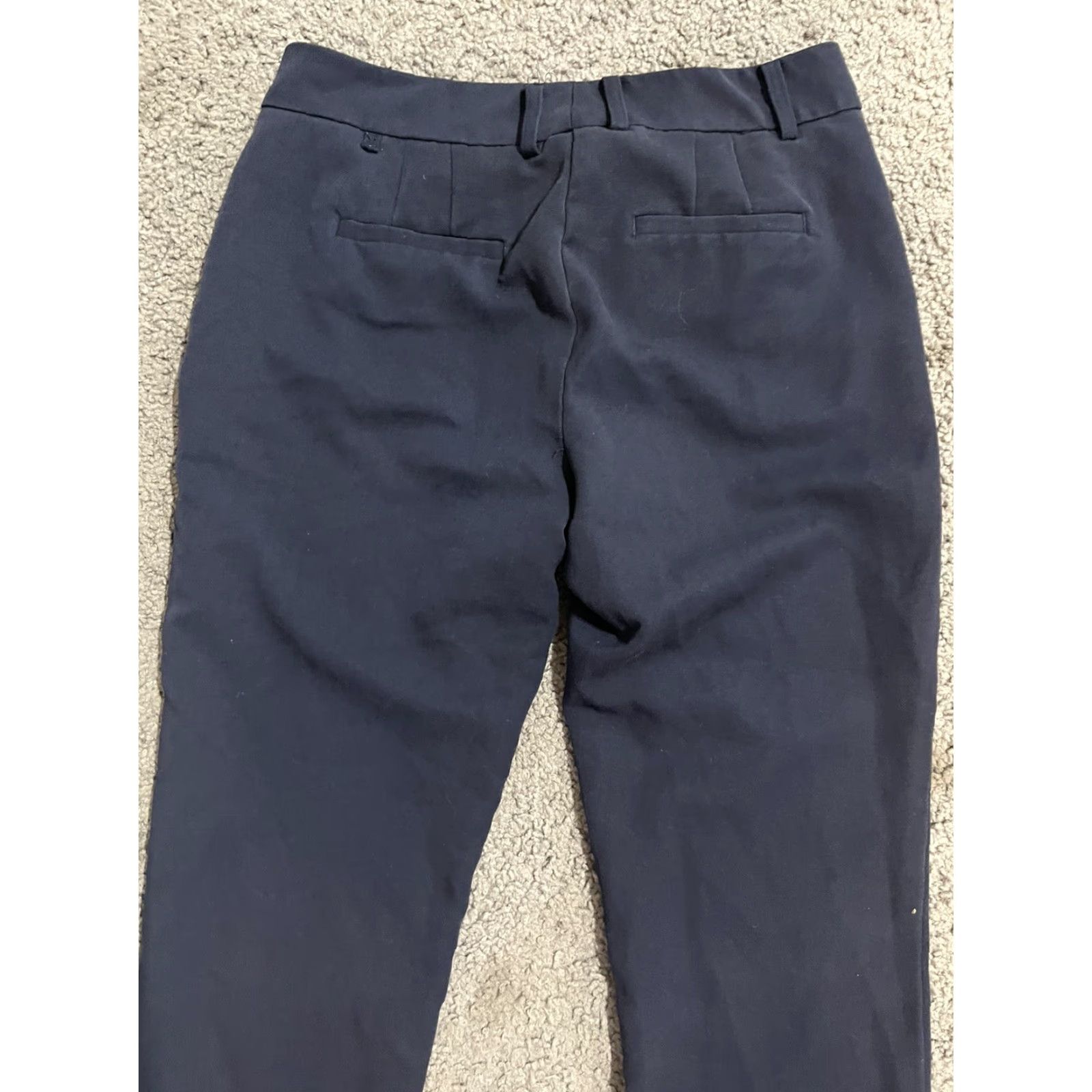 Anne Klein Anne Klein Pants Womens 4P Petite Navy Blue Knit Career Casual Straight Leg Pockets Womens Size 27" / US 4 / IT 40 - 4 Thumbnail