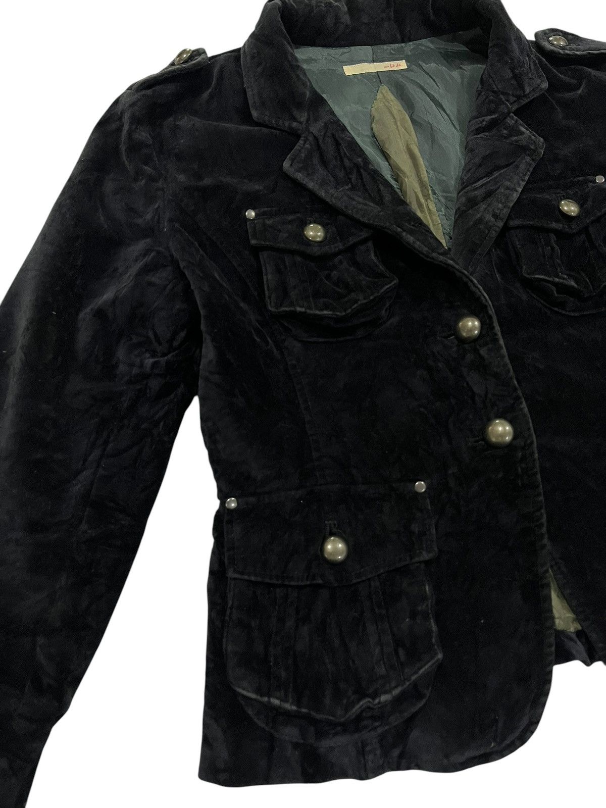 Beauty Beast × Japanese Brand 🇯🇵 JAPANESE BRAND DOUBLE COLLAR SUEDE 4 POCKET BLACK JACKET Size XS / US 0-2 / IT 36-38 - 2 Thumbnail