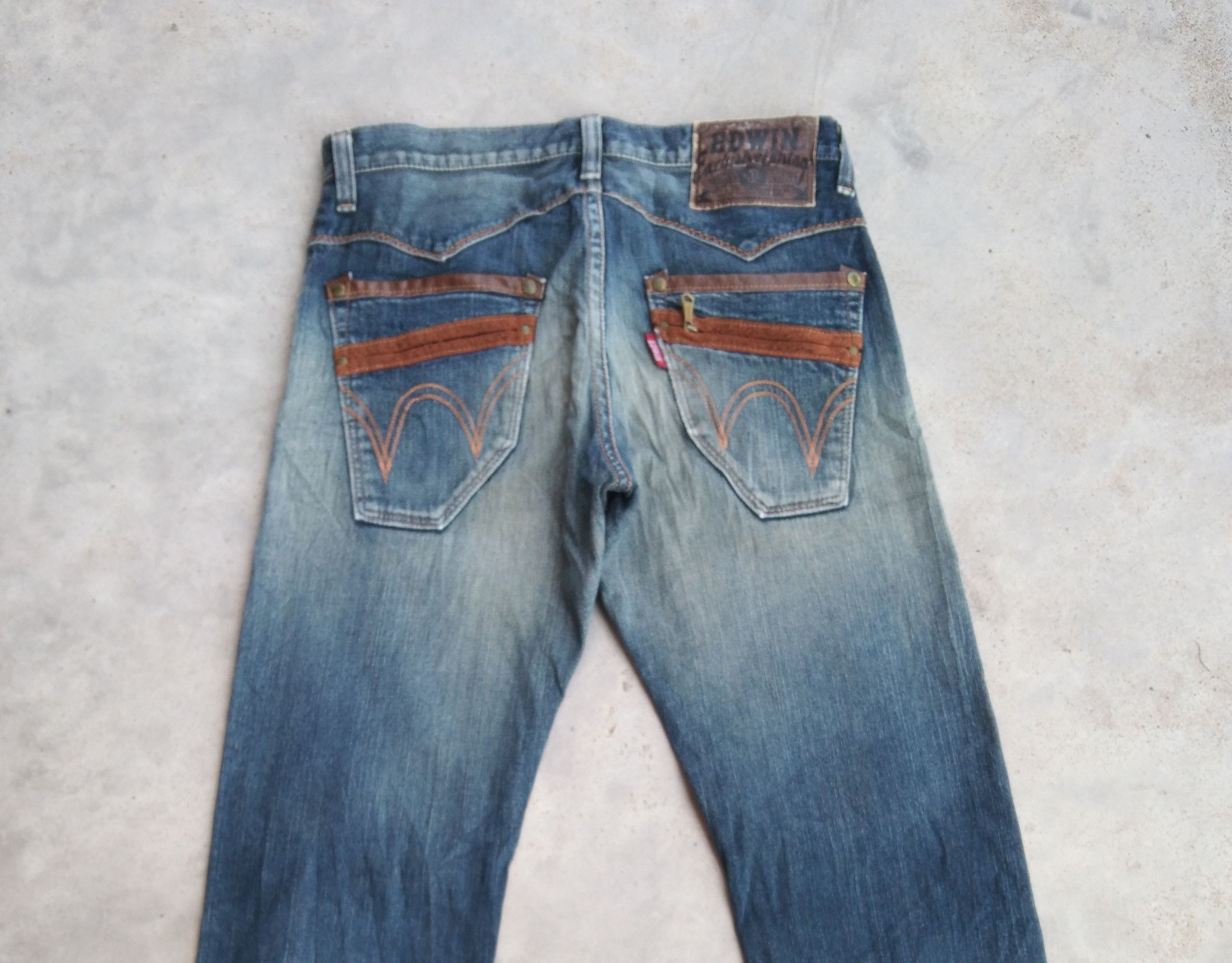 Japanese Brand Vintage Faded Blue Edwin Distressed Jeans 32x31 Size US 32 / EU 48 - 3 Thumbnail