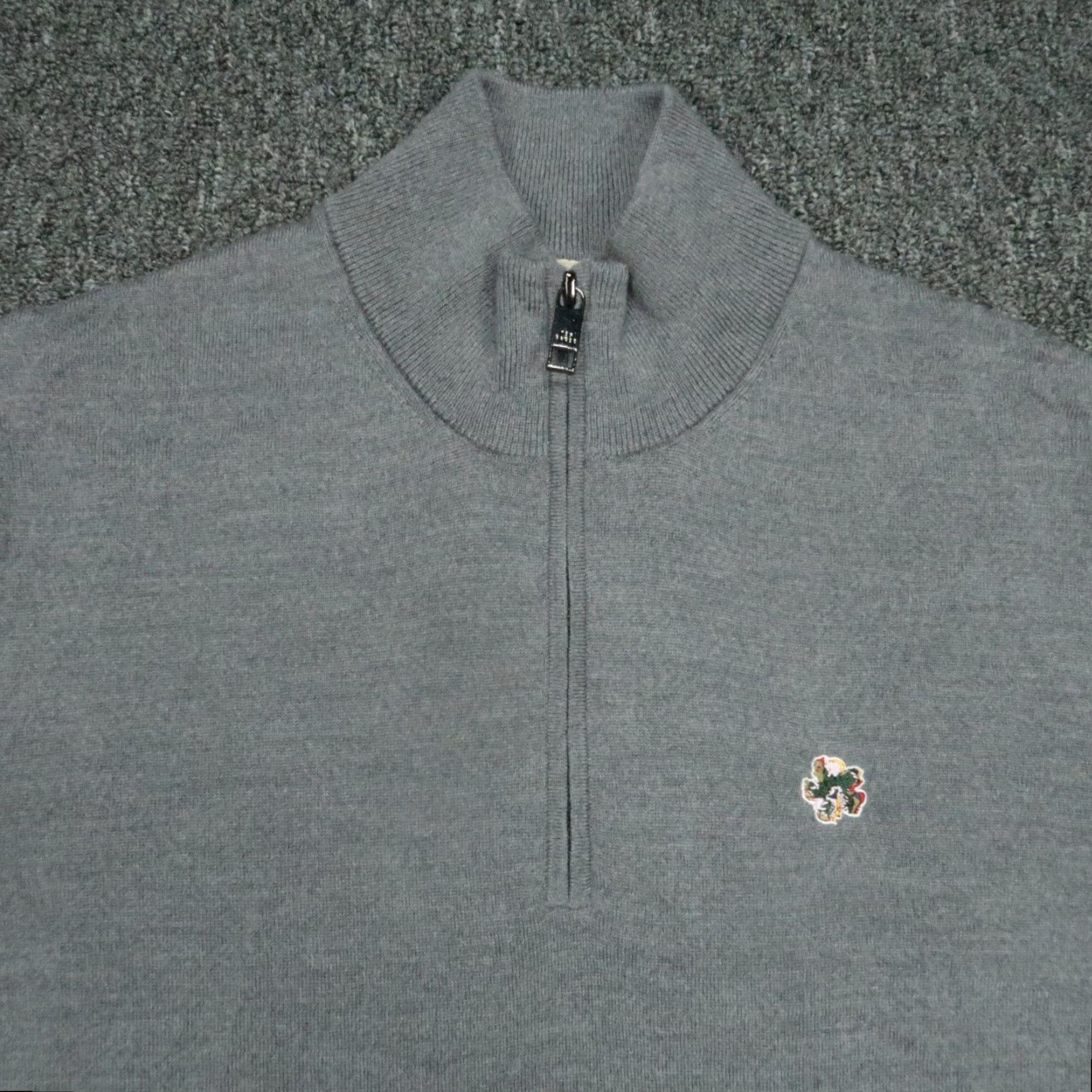 Ted Baker Ted Baker Sweater Mens Large Gray Wool Quarter Zip Pullover Jumper Size US L / EU 52-54 / 3 - 2 Thumbnail