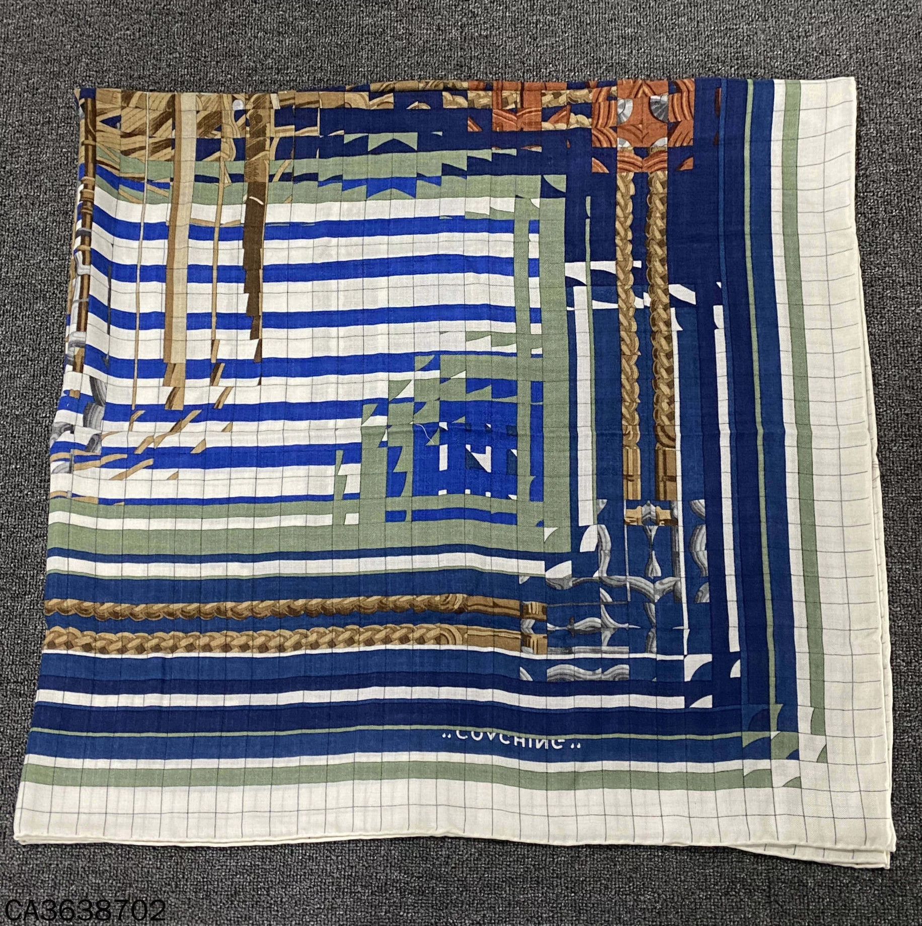 Hermes Hermes color-blocked checked cashmere & silk scarf Size ONE SIZE - 2 Thumbnail