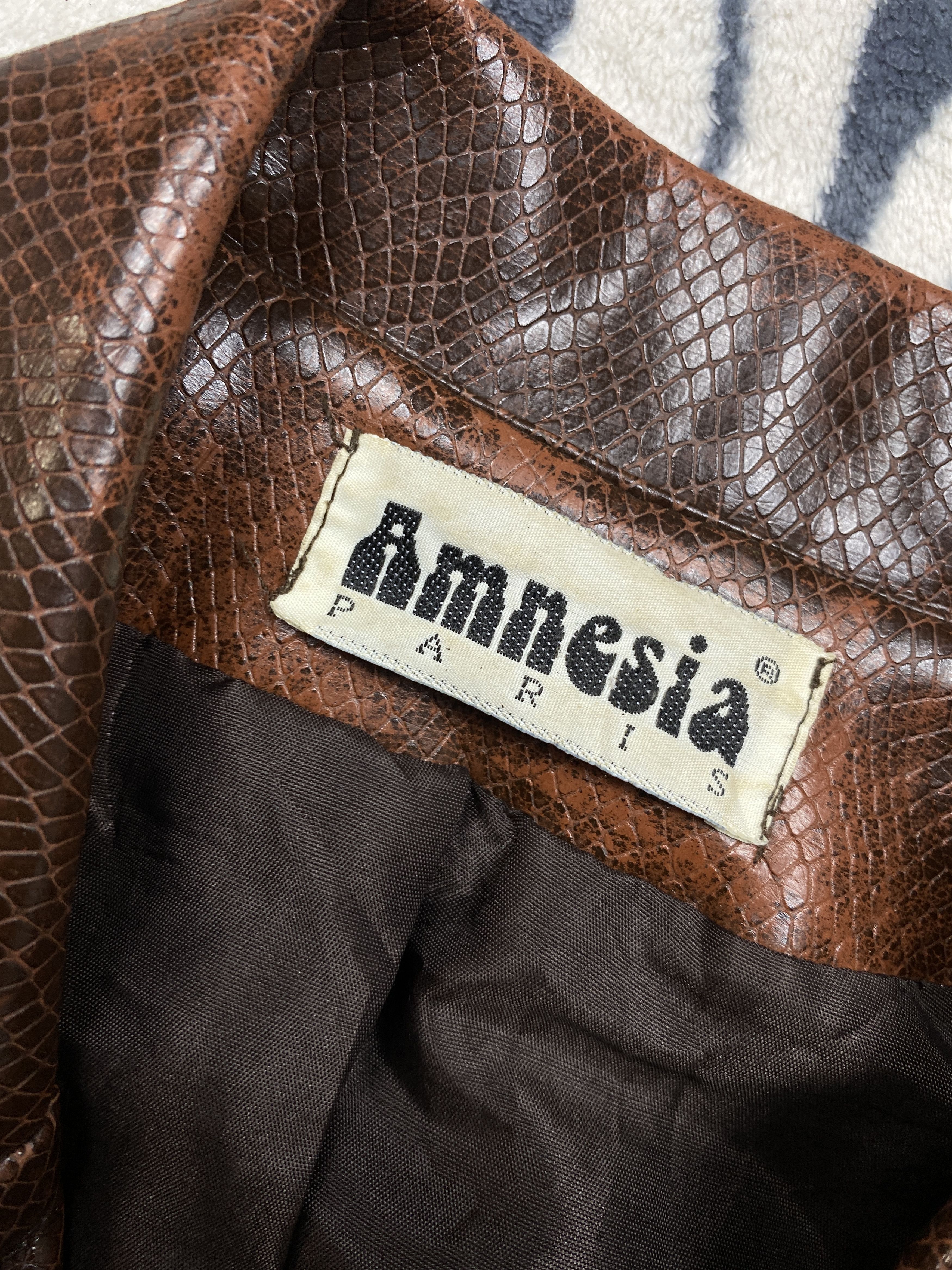 Vintage Amnesia Paris Vintage Eco Leather Jacket Y2K Size S / US 4 / IT 40 - 3 Thumbnail