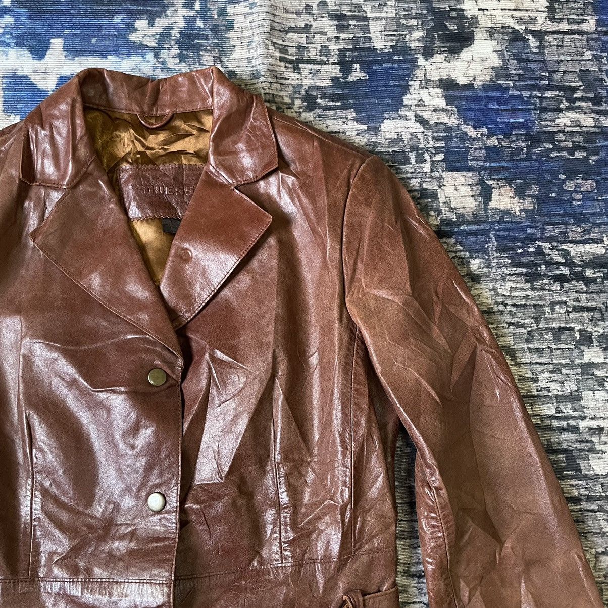 Hysteric Glamour Vintage 1980s Guess Archive Brown Leather Belted Jacket XS Size US XS / EU 42 / 0 - 6 Thumbnail