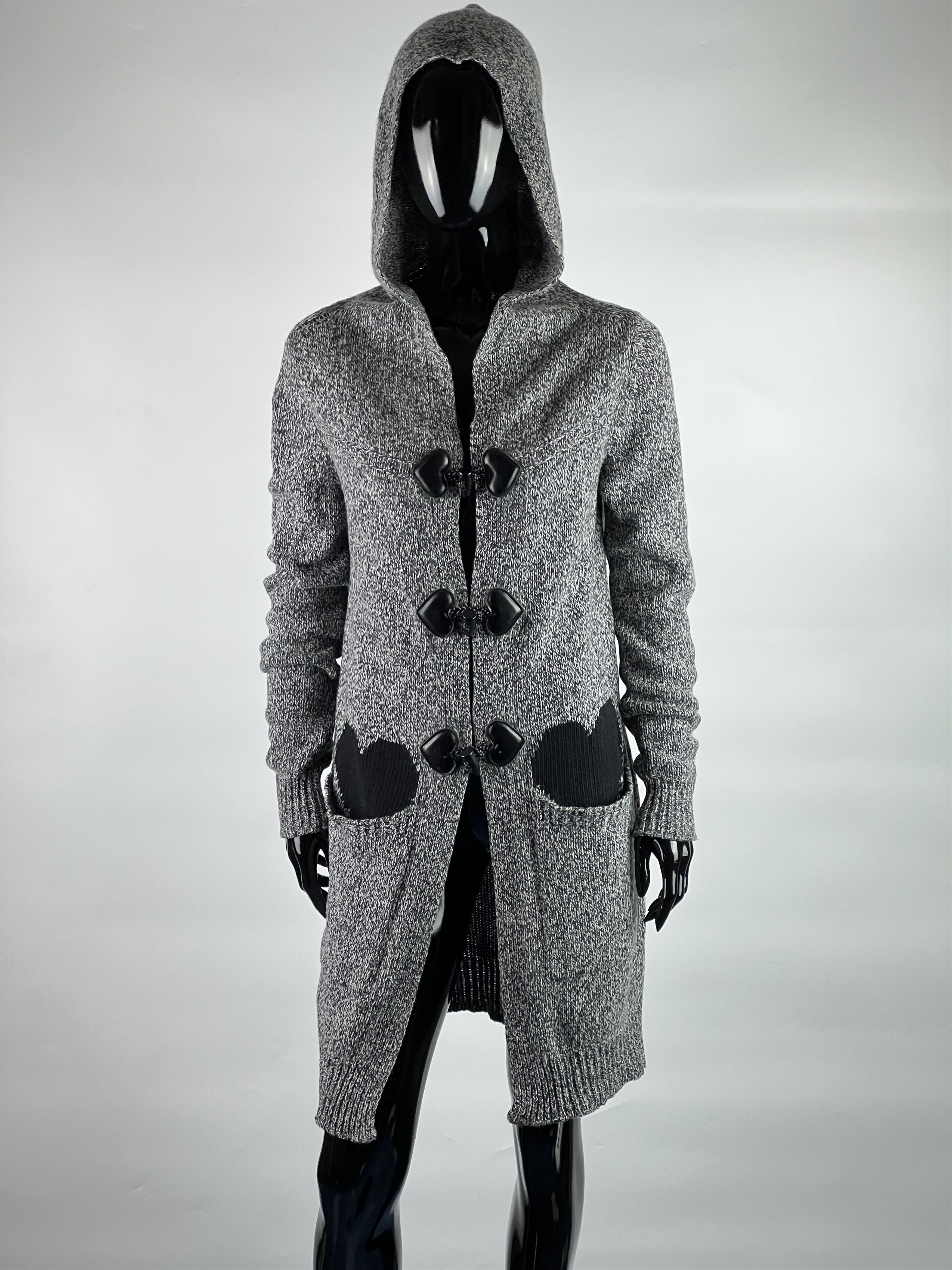 TWINSET Twin-Set Simona Barbieri Wool Long Hooded Cardigan Size S/M Size S / US 4 / IT 40 - 1 Thumbnail