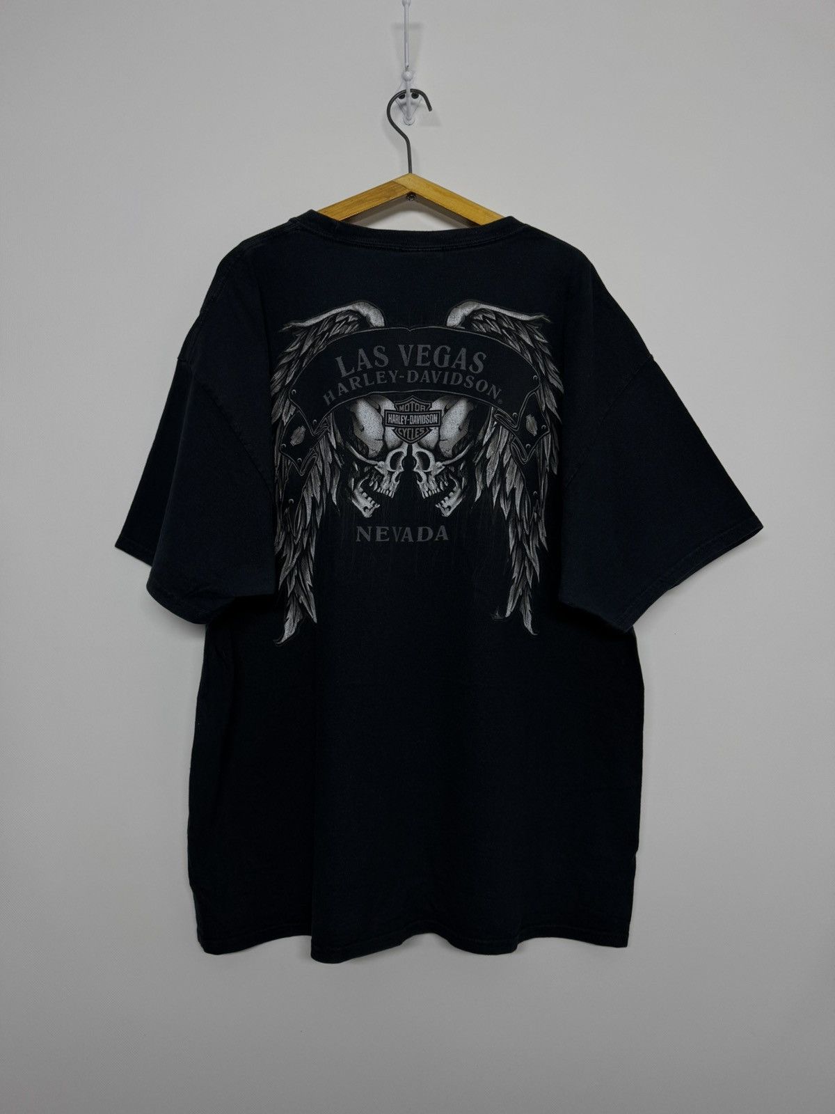 Harley Davidson Vintage HARLEY DAVIDSON Las Vegas Nevada Skull T-Shirt Size US XL / EU 56 / 4 - 4 Thumbnail
