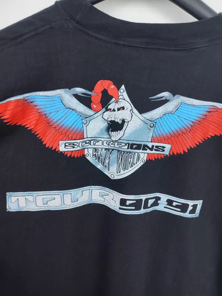 Vintage Scorpions Vintage T Shirt 1990 Crazy World Tour Concert Size US XL / EU 56 / 4 - 5 Thumbnail