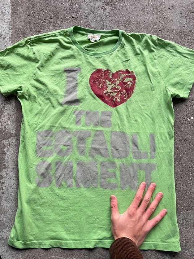 Diesel Diesel “I Love The Establishment” green spray tee Size US S / EU 44-46 / 1 - 3 Thumbnail