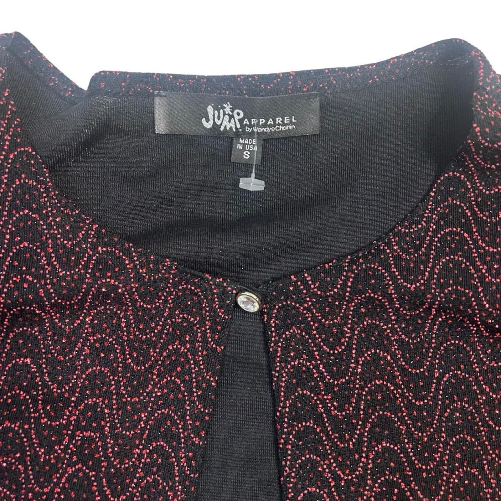Other Vintage top and cardigan set red black sparkly jump sz S Size S / US 4 / IT 40 - 6 Thumbnail
