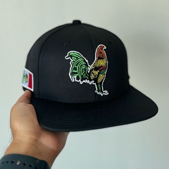 Designer NEW ROOSTER VIVA MEXICO BLACK FLAT BILL SNAPBACK HAT Size ONE SIZE - 1 Thumbnail