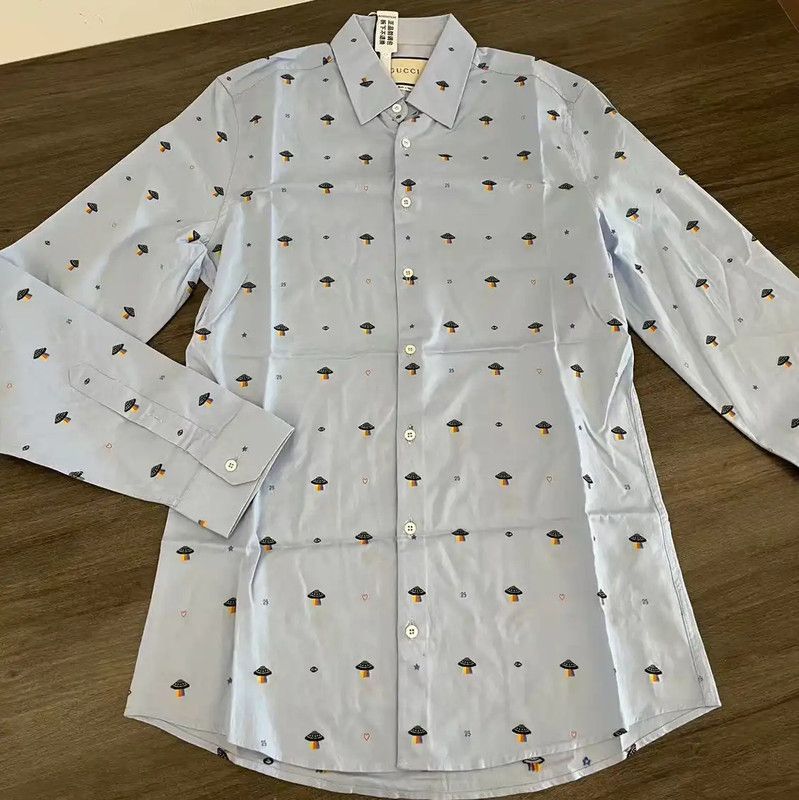 Dior Dior Light Blue Cotton Embroidered Men's Shirt 0089 Size US M / EU 48-50 / 2 - 1 Thumbnail