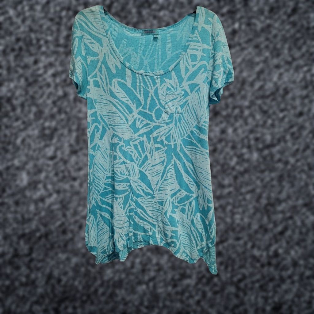 VINTAGE Fresh Produce Women's Tunic Top Size M Green Casual Knit T-Shirt Summer Spring Fall Women's