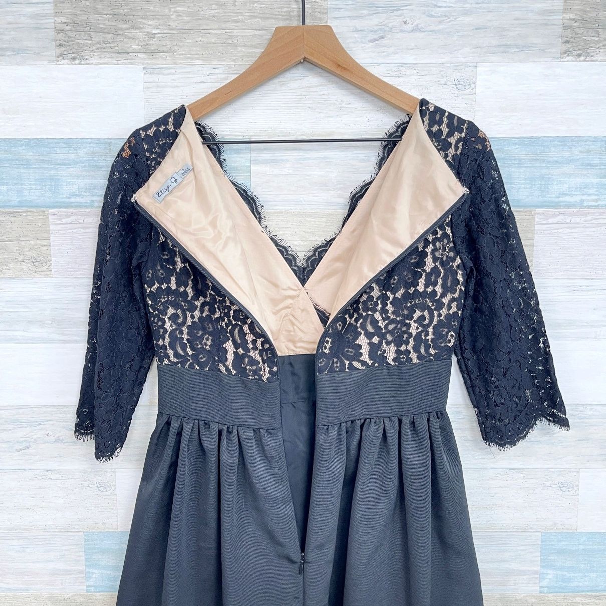Other Eliza J Lace Fit & Flare Cocktail Dress Black Cream 4 Size S / US 4 / IT 40 - 7 Thumbnail