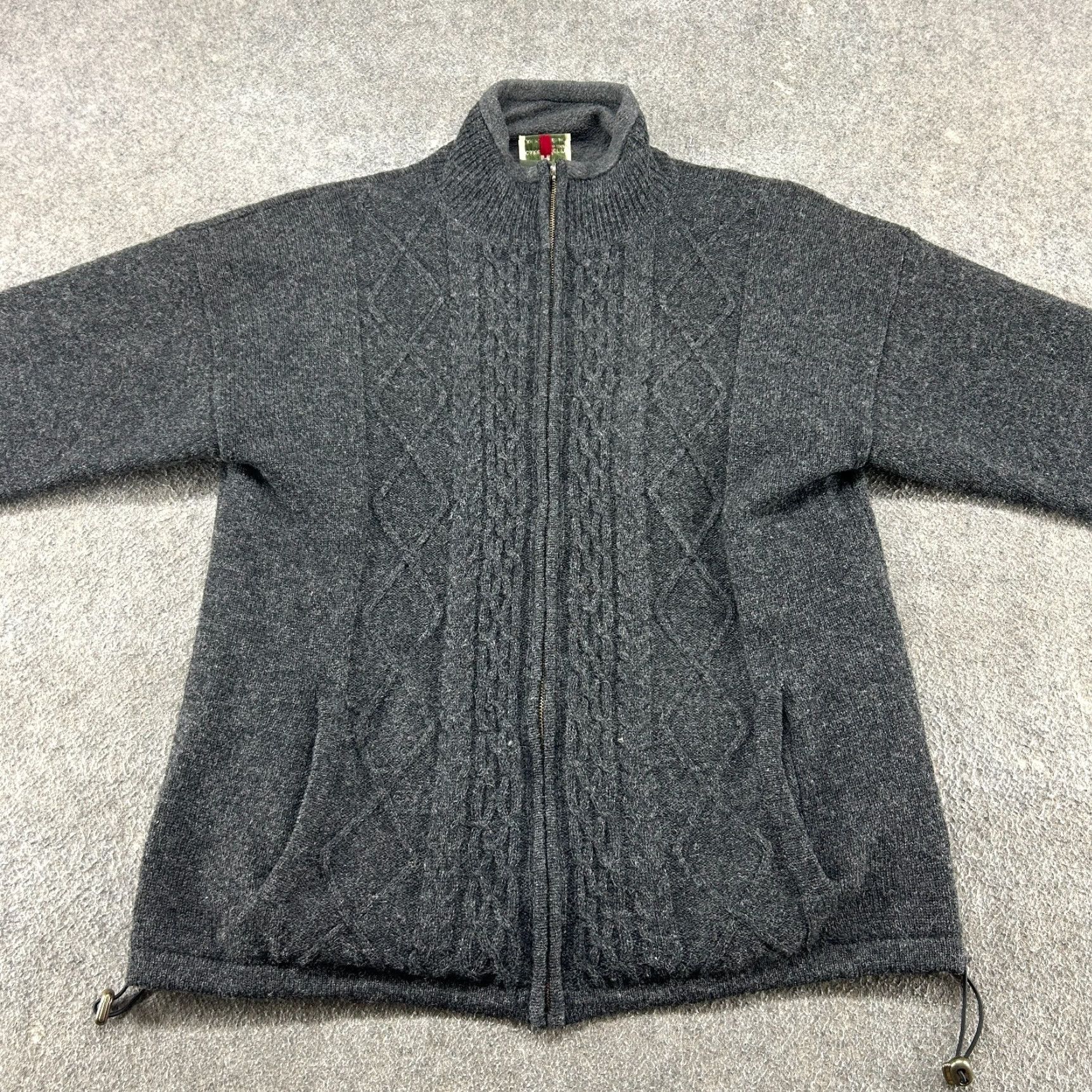 Vintage Carraig Donn Sweater Mens L Grey Full Zip Cable Knit Fisherman Knit Wool Crew Neck Pullover 1/4 Zip Casual Winter Fall Spring Vintage No? Size US L / EU 52-54 / 3 - 3 Thumbnail