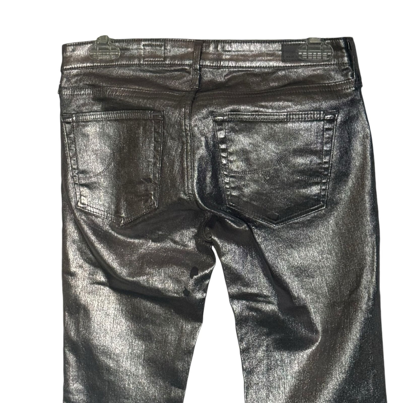 AG Adriano Goldschmied AG Adriano Goldschmied Graduate Metallic Silver Jeans Sz 25 Size 25" / US 0 / IT 36 - 11 Thumbnail