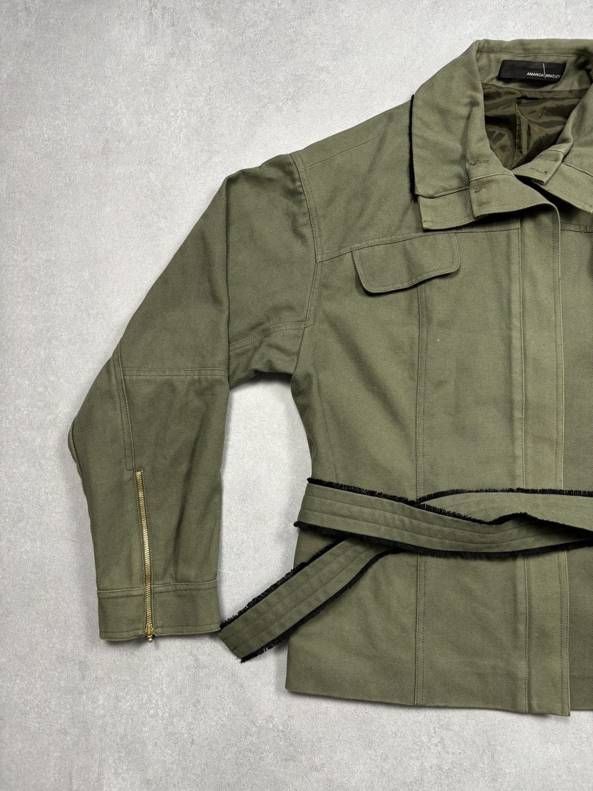 Other Amanda Wakeley Olive Green Belted Utility Jacket Luxury Rare Size M / US 6-8 / IT 42-44 - 3 Thumbnail
