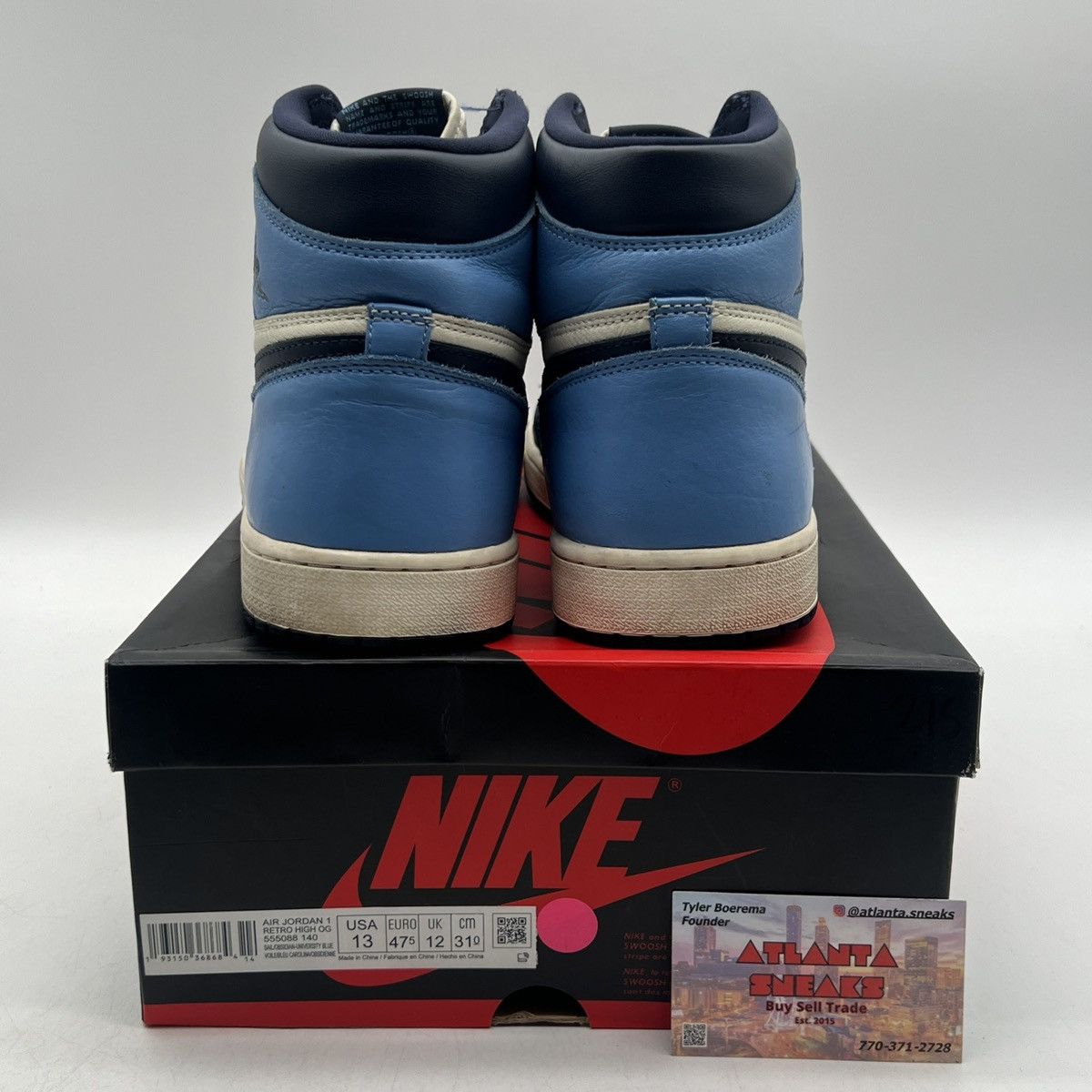 Nike Air Jordan 1 high obsidian Size US 13 / EU 46 - 3 Thumbnail