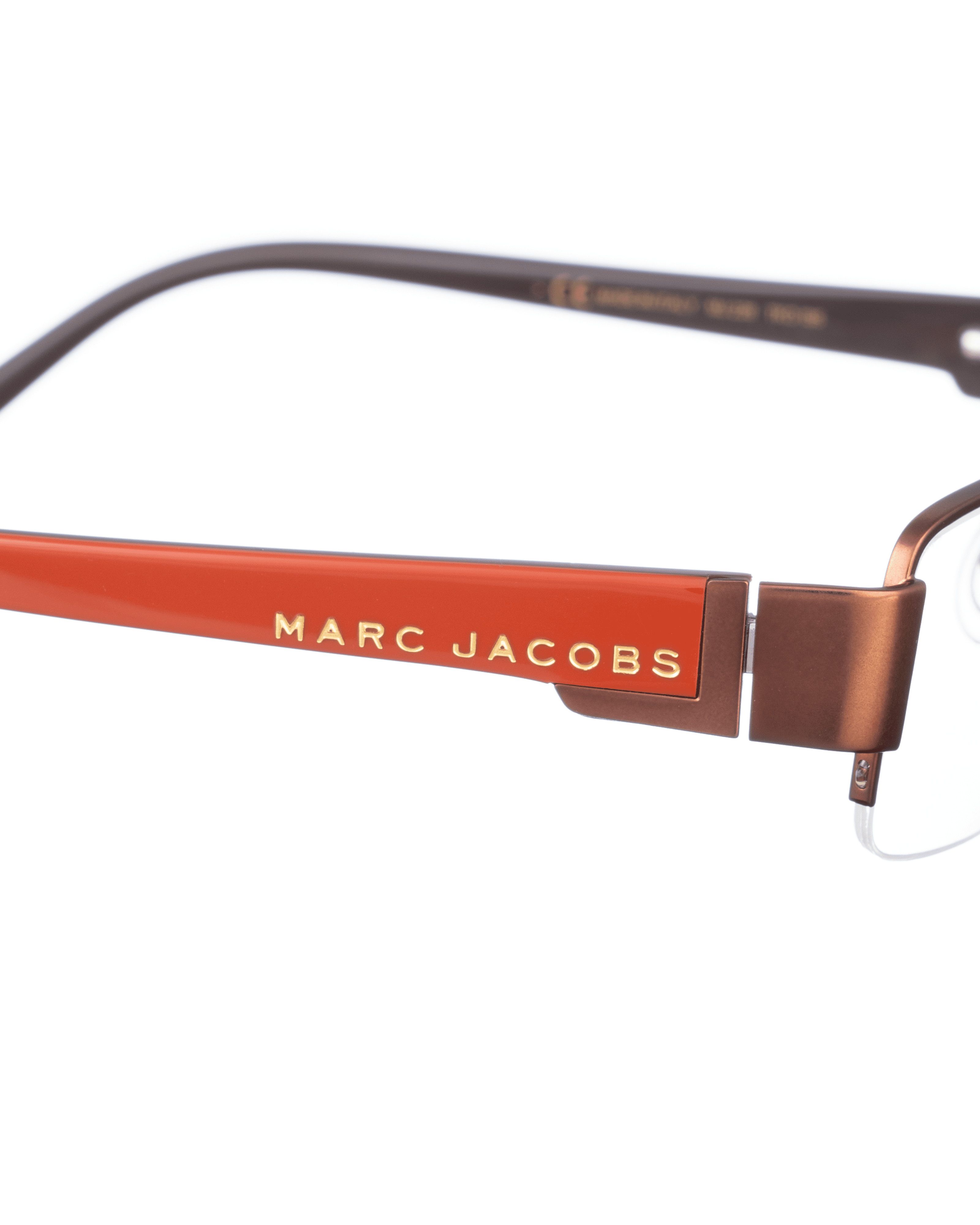 Marc Jacobs Marc Jacobs 00s Brown and Orange Half Rim Glasses Size ONE SIZE - 1 Thumbnail