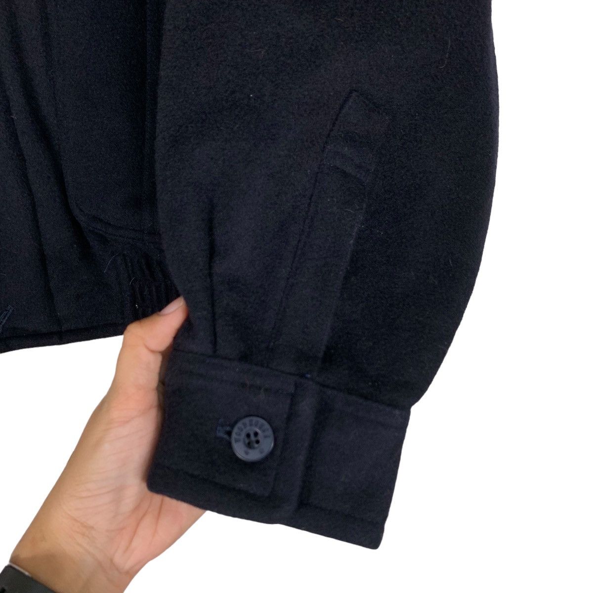 Japanese Brand WOODHOUSE Black Wool Jacket Type A2 #1153-C53 Size US L / EU 52-54 / 3 - 13 Thumbnail