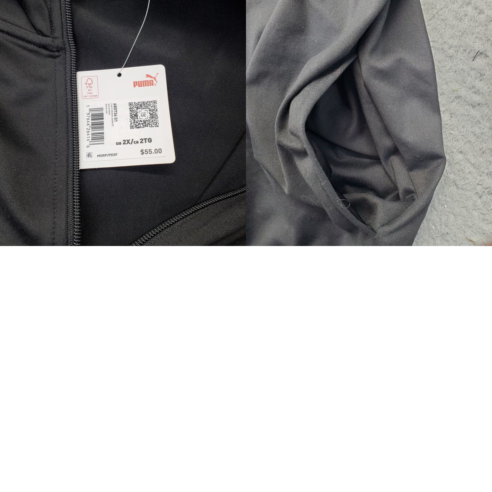 Puma PUMA Track Jacket Mens 2X Black Lightweight Moisture Wicking Long Sleeve Zip-Up Size US XXL / EU 58 / 5 - 8 Thumbnail