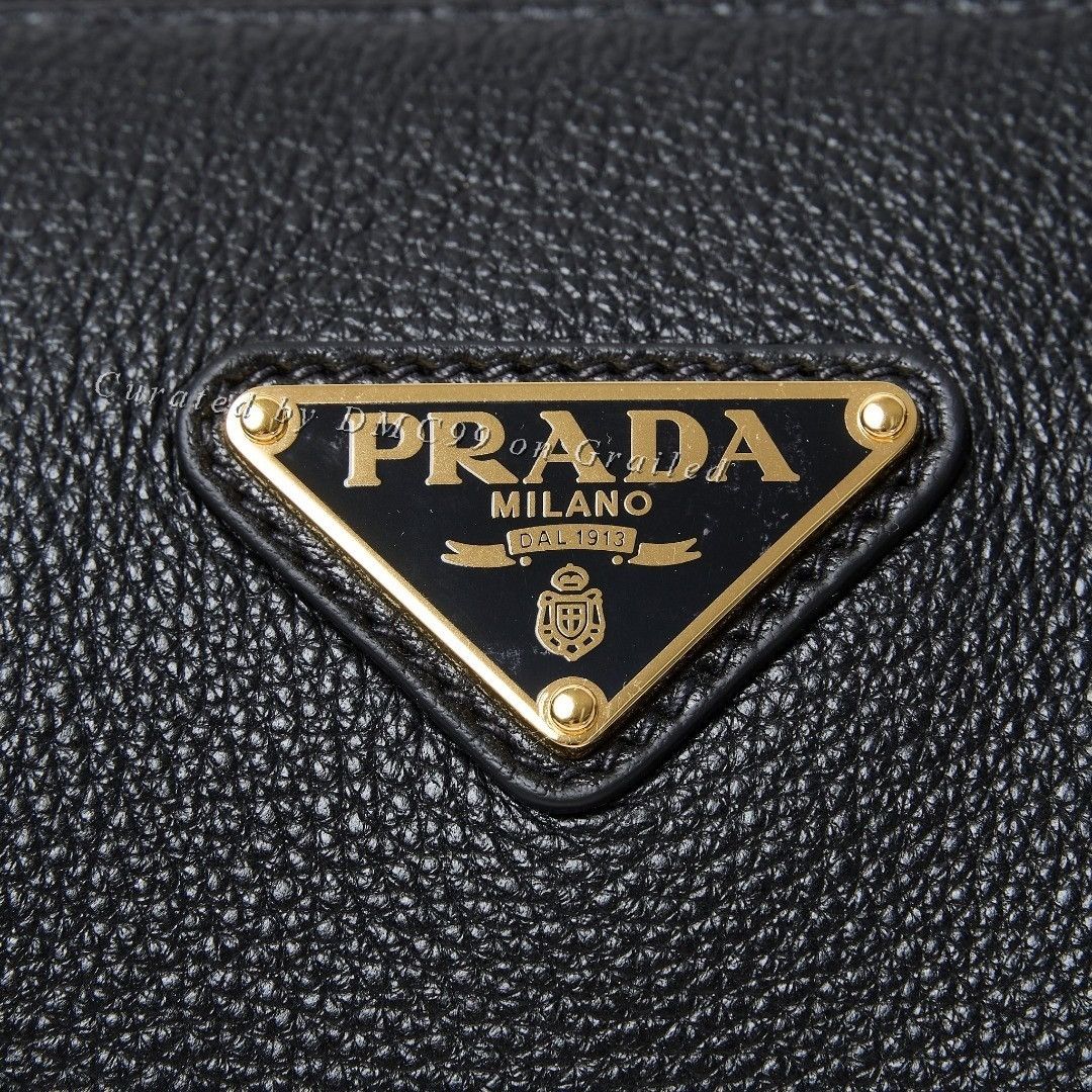 Prada Prada Black Leather Boston Handbag Size ONE SIZE - 4 Thumbnail