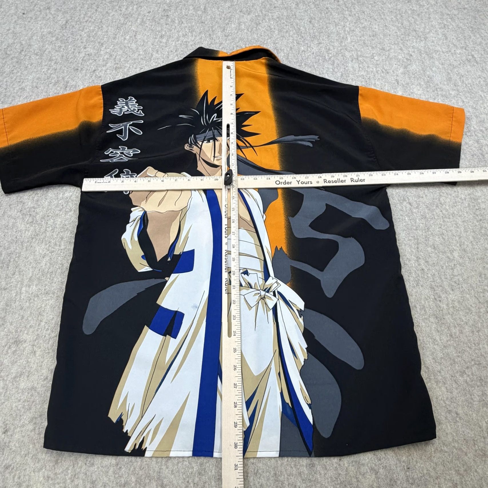 Vintage Million Guy Anime Shirt Mens Medium Black Orange Button Front Camp Aloha Graphic Size US M / EU 48-50 / 2 - 6 Thumbnail