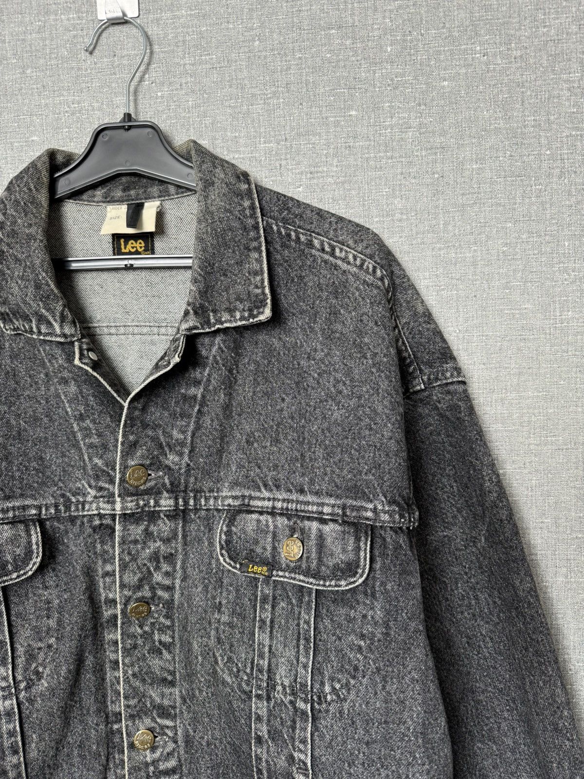 Lee Vintage 80s Lee Rider Graphite Denim Trucker Jacket Jean Size US L / EU 52-54 / 3 - 4 Thumbnail