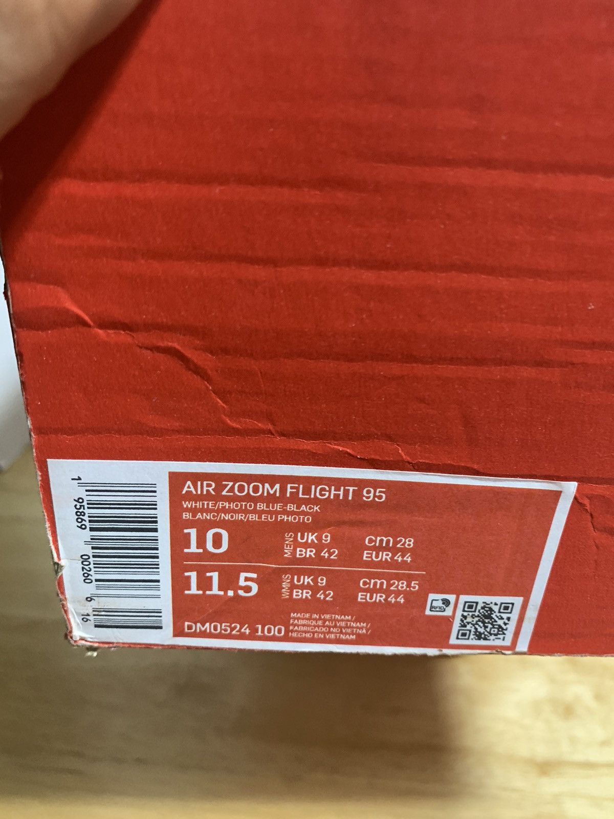 Nike NIKE AIR ZOOM FLIGHT 95 "JASON KIDD" WHITE-BLUE-BLACK SZ 10 Size US 10 / EU 43 - 7 Thumbnail