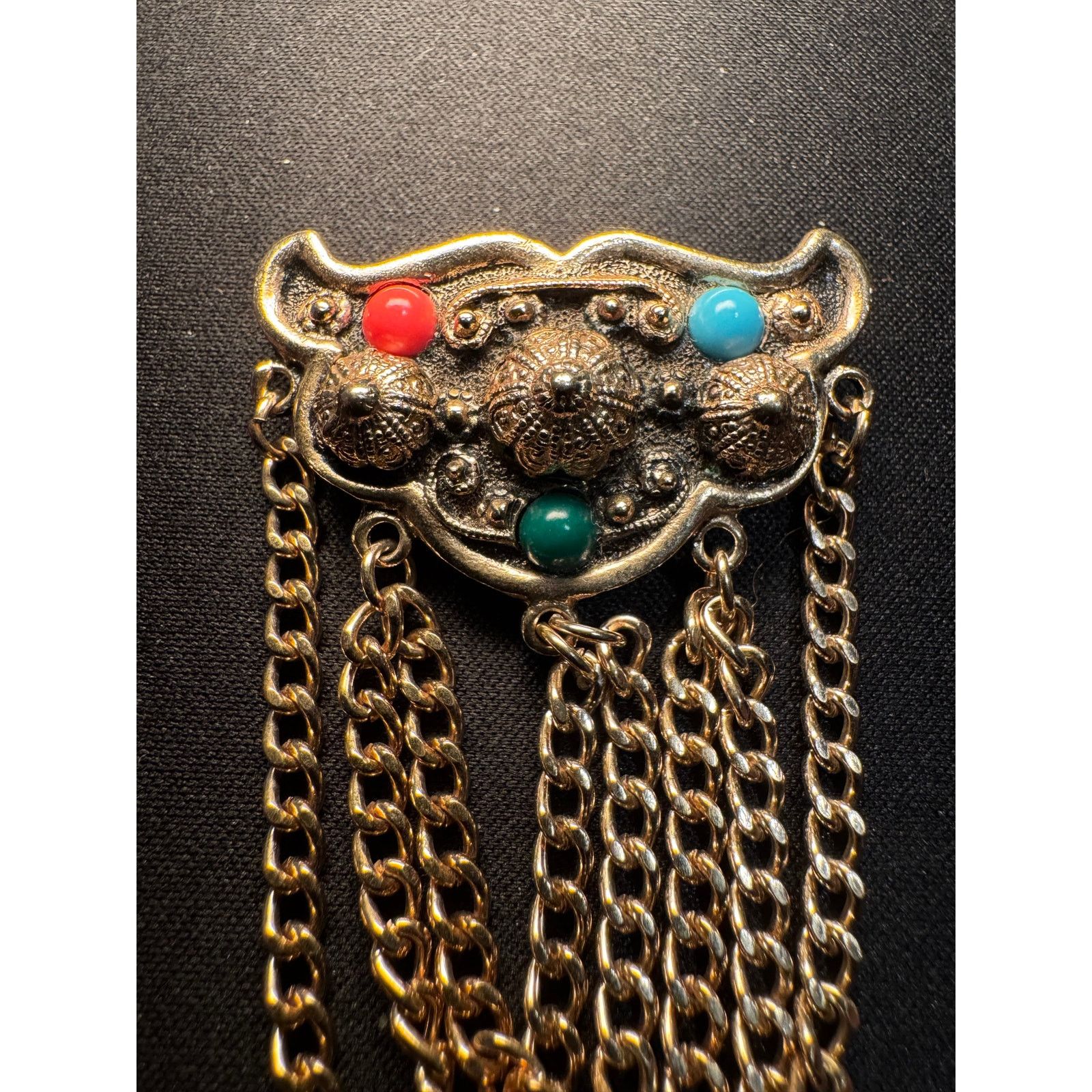 Other Emmons 1960's Chateaine Dangling Chains Brooch Size ONE SIZE - 4 Thumbnail