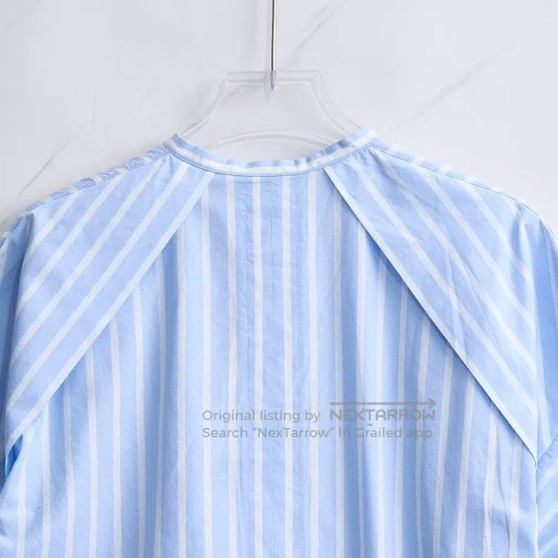 Jil Sander Jil Sander size 36 Ladies Blue and White Striped Shirt Dres Size 35" - 6 Thumbnail