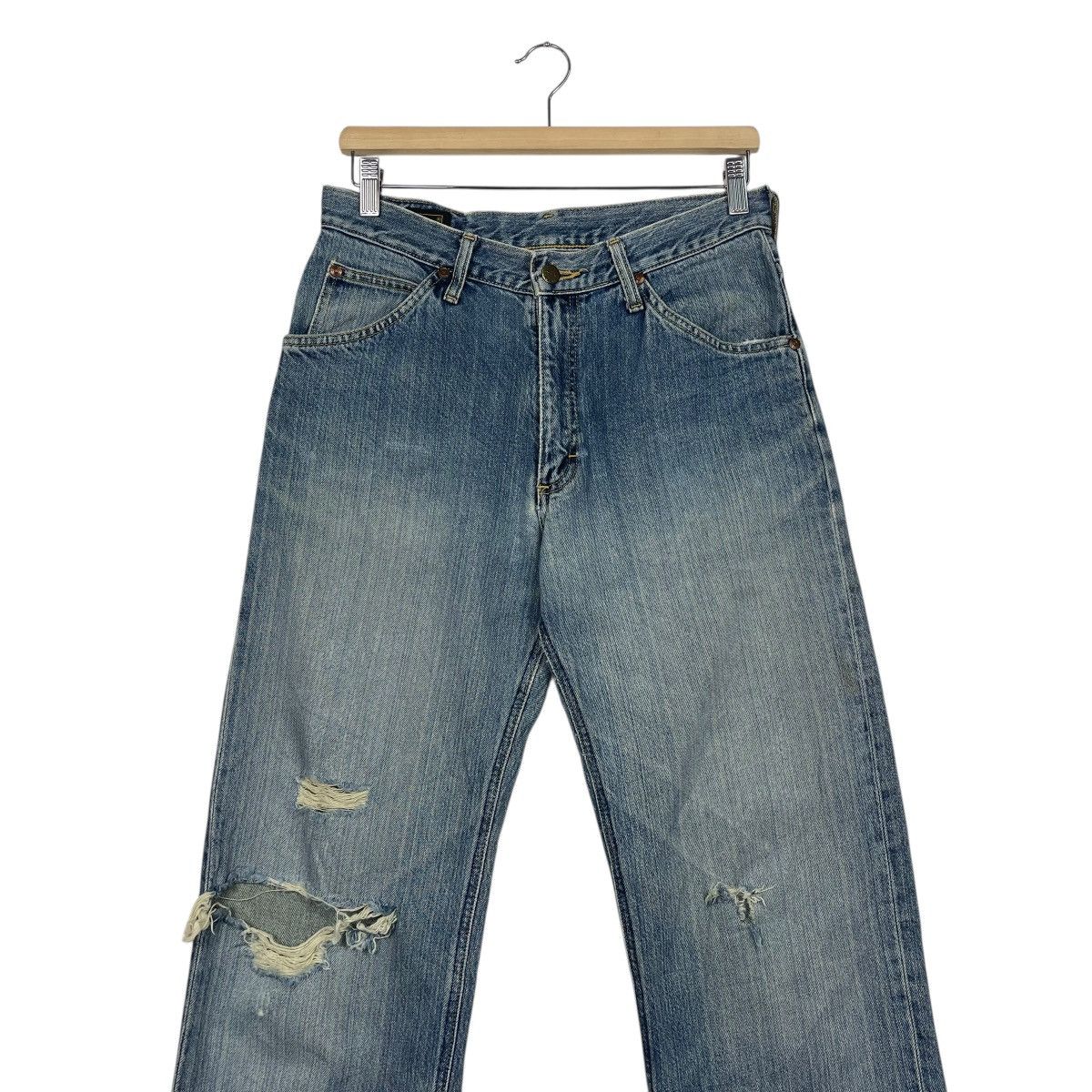 Japanese Brand Vintage 90s Lee Rider Zipper fly Ripped Denim W31 Size US 31 - 4 Thumbnail