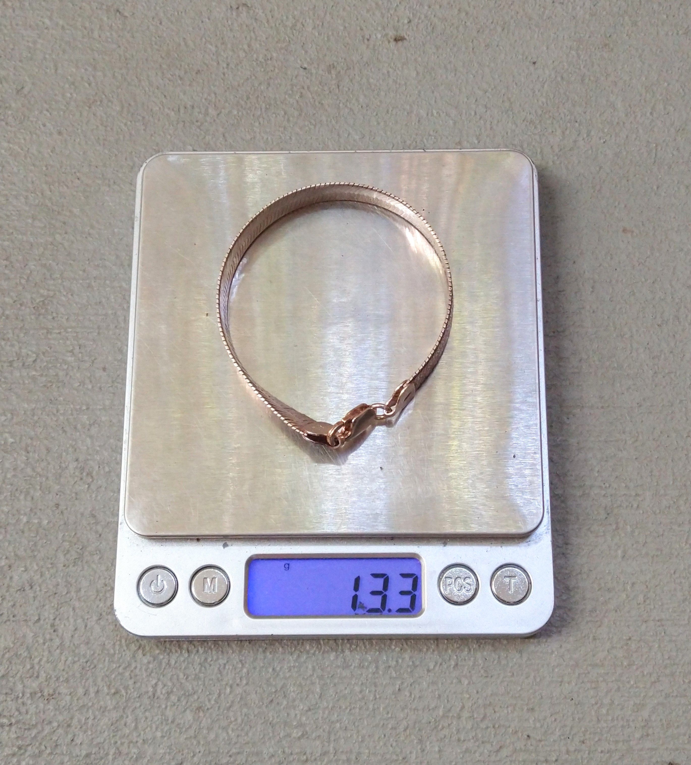 Vintage Sterling Silver Bracelet Herringbone Snake Chain