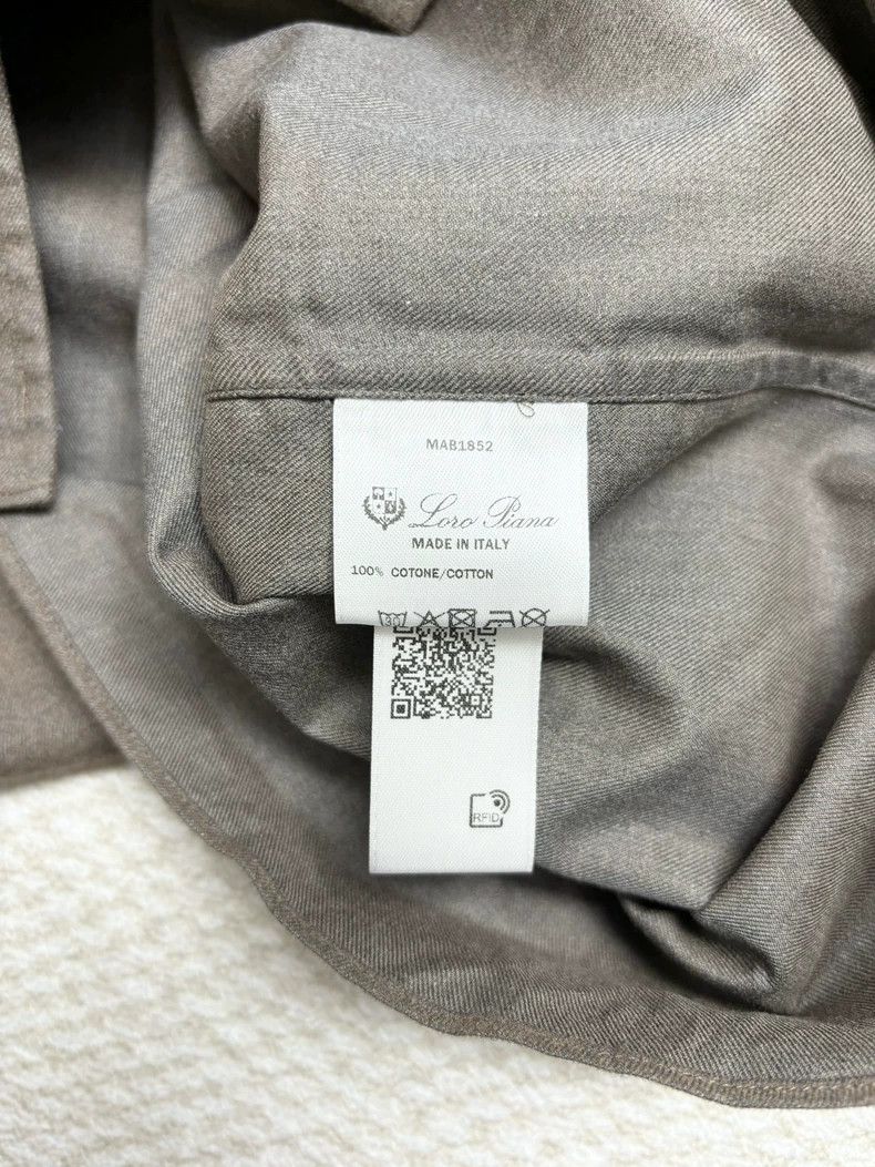 Other LORO PIANA Gray collar open shirt cotton long sleeve shirt Size US L / EU 52-54 / 3 - 5 Thumbnail