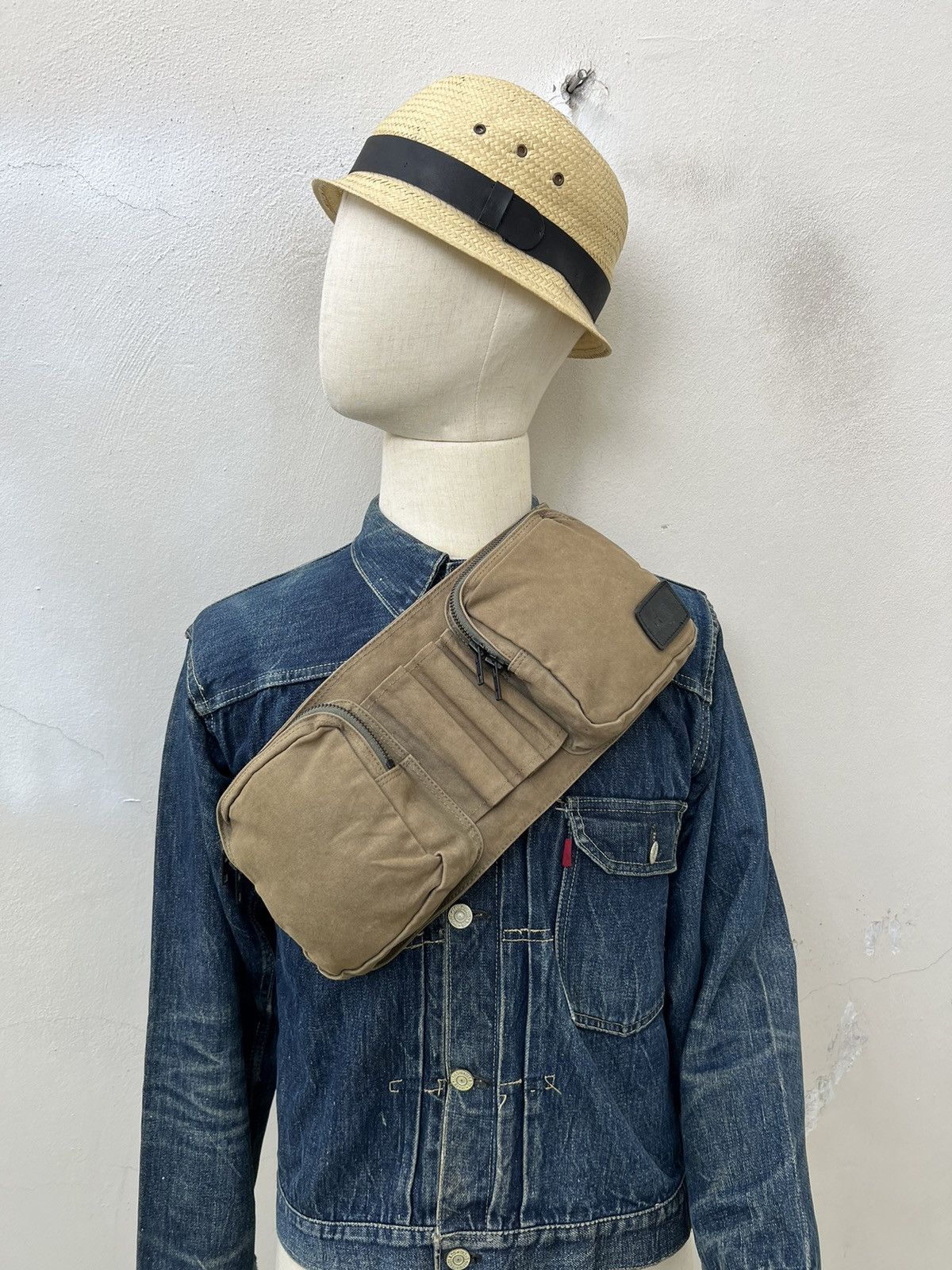 Lad Musician Vintage Lad Musician Faded Olive Green Military Chest Bag Size ONE SIZE - 3 Thumbnail