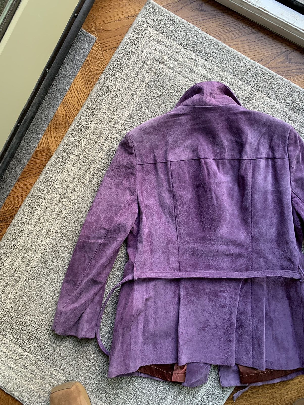 Danier × Other × Vintage Vintage Purple Suede Blazer 80s Leather Coat Belted Petite Size US S / EU 44-46 / 1 - 7 Thumbnail