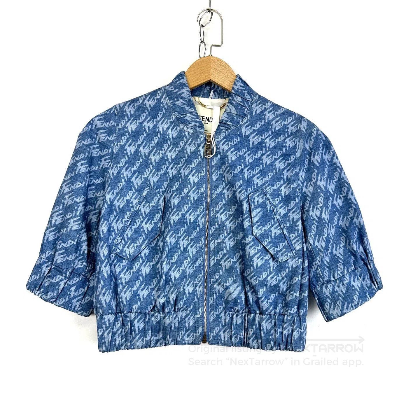 Fendi Fendi All-Over Print Denim Short Jacket. Size S / US 4 / IT 40 - 2 Thumbnail