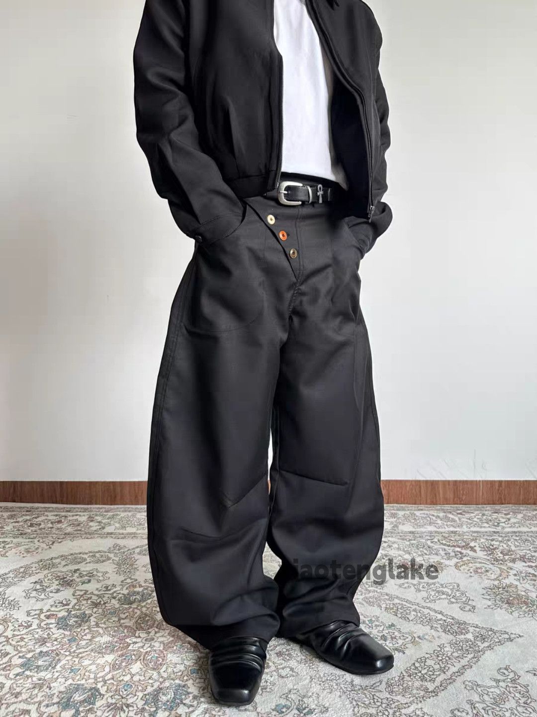 Vintage xz vintage wide Leg flared hiphop yuppie cargo pants Size US 33 - 1 Thumbnail