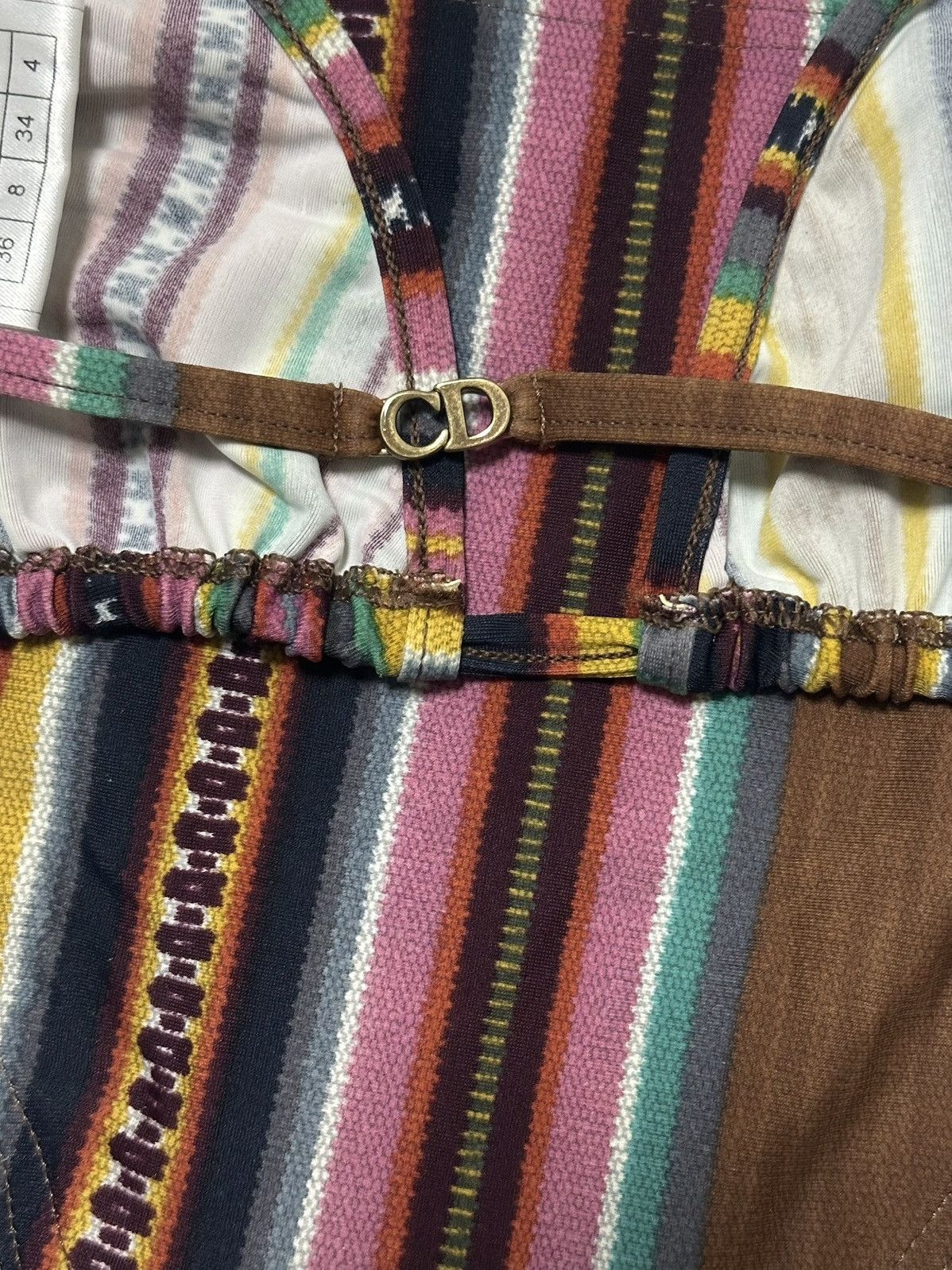 Dior CHRISTIAN DIOR Spring Summer 2002 Striped Bikini Size XS / US 0-2 / IT 36-38 - 4 Thumbnail