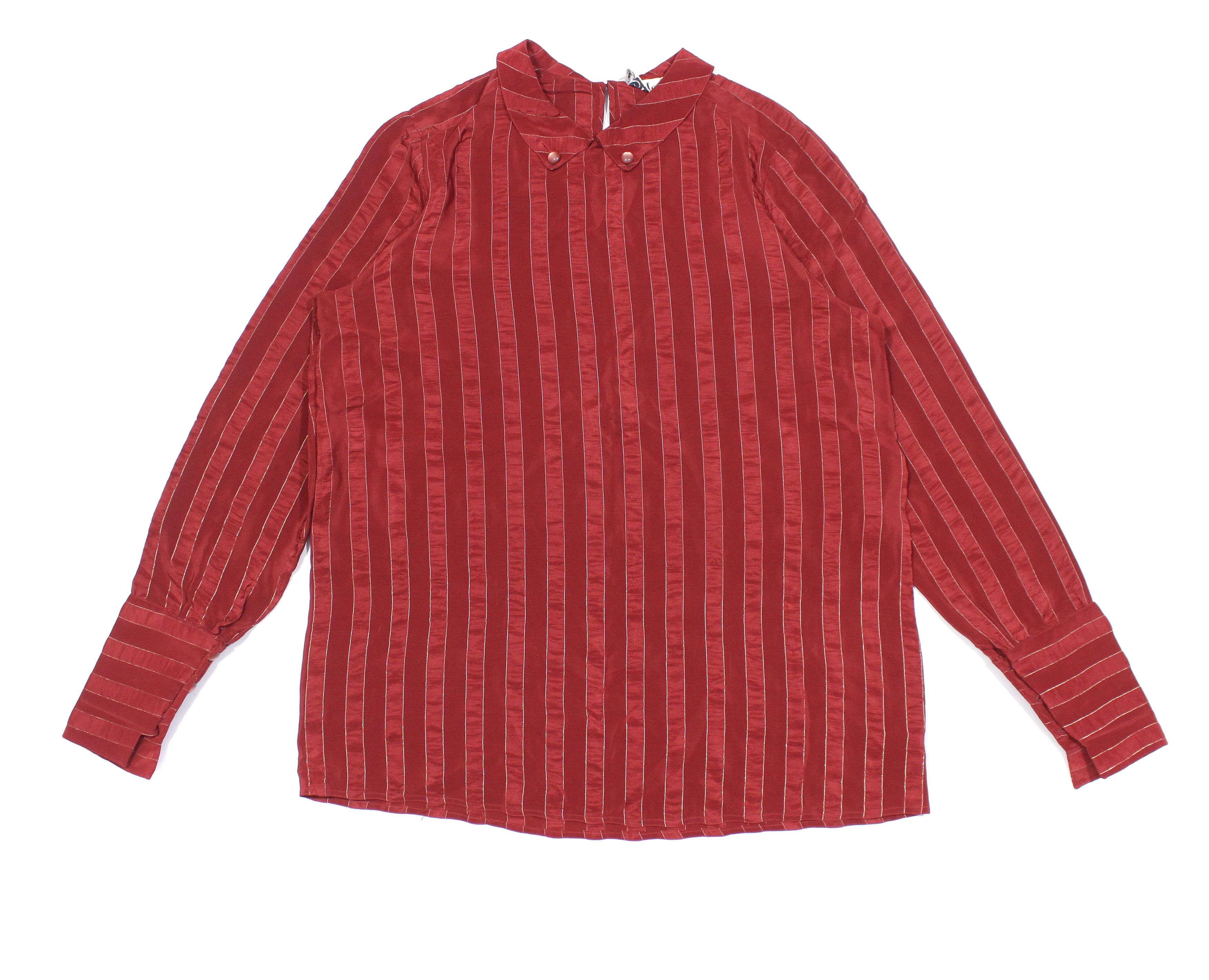 Chloe 90S Silk Striped Shirt Vintage Size L / US 10 / IT 46 - 1 Thumbnail