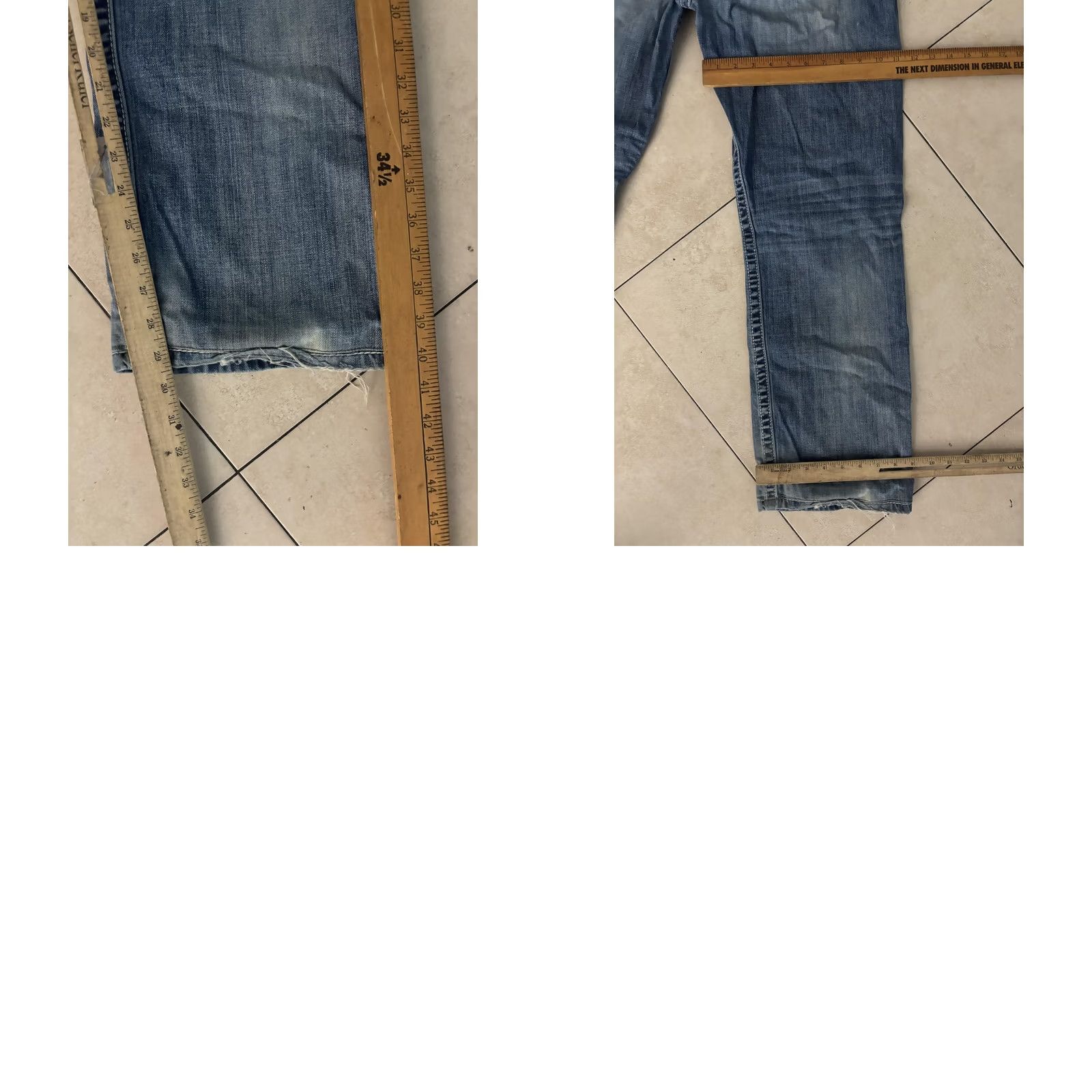 BKE BKE Tyler Straight Jeans Mens 33x34 Blue Distressed Denim Button Fly / Regular Inseam 34" 5-Pocket Grunge Vintage: No / Mens Size US 33 - 8 Thumbnail