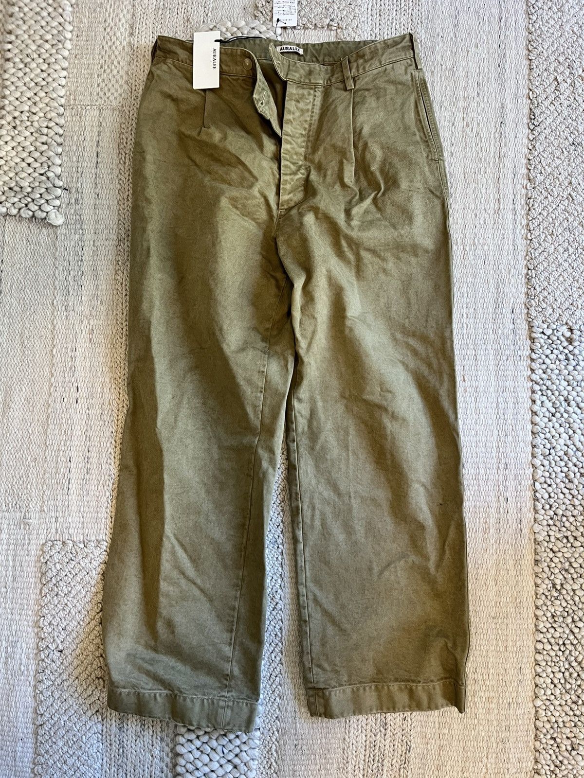 Auralee AURALEE FINX CHINO ONE-TUCK PANTS BEIGE Size US 34 / EU 50 - 1 Thumbnail
