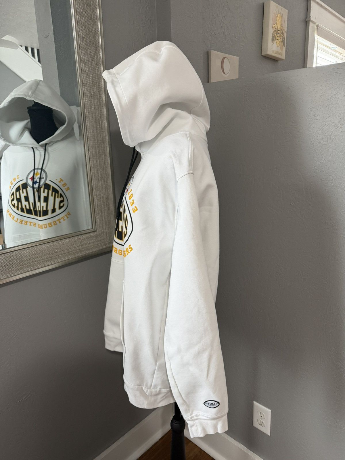 Hugo Boss Boss x NFL Pittsburgh Steelers White Hooded Sweater Size XL. Size US XL / EU 56 / 4 - 3 Thumbnail